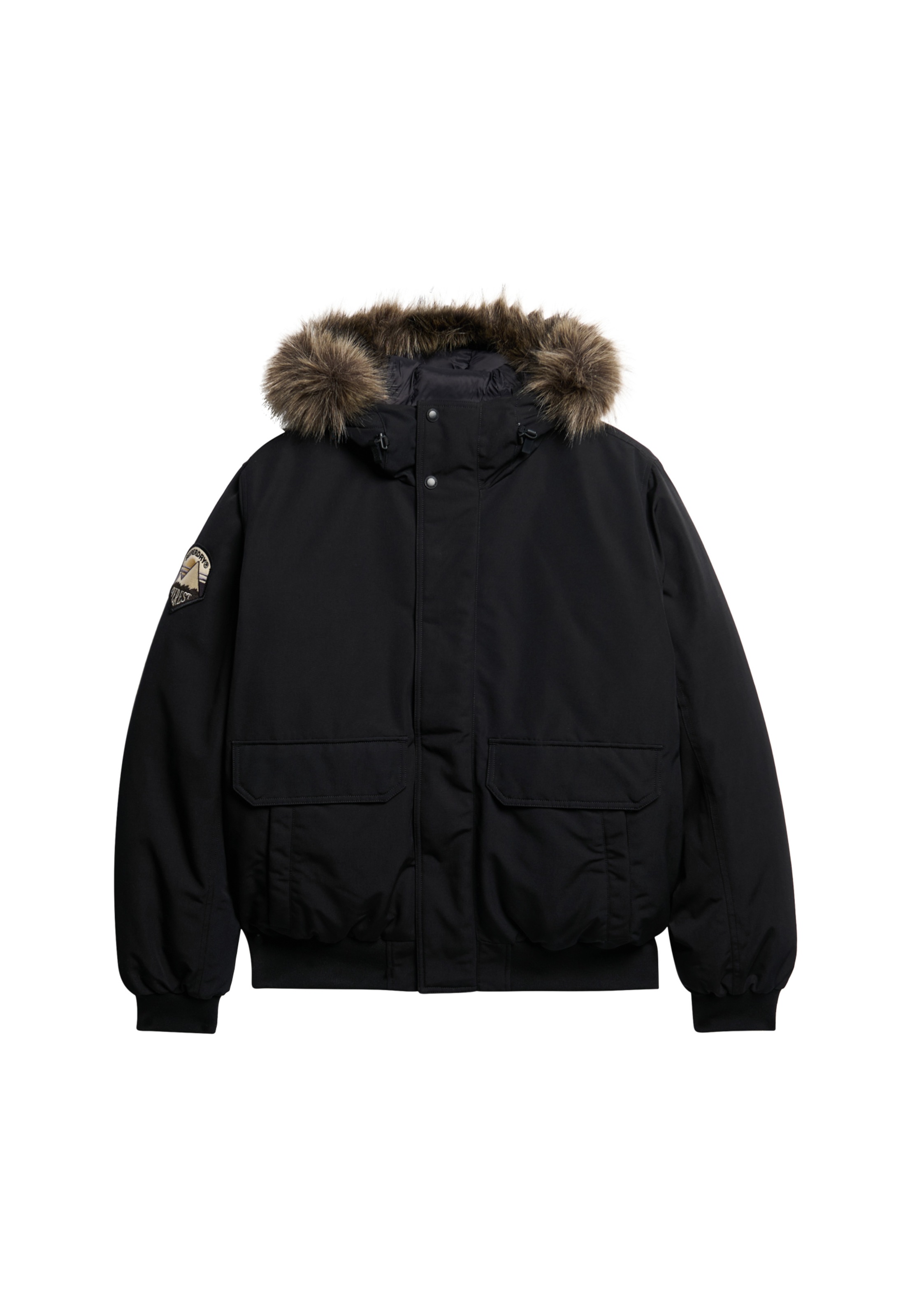 Superdry Steppjacke »EVEREST FAUX FUR BOMBER JACKET«, mit Kapuze