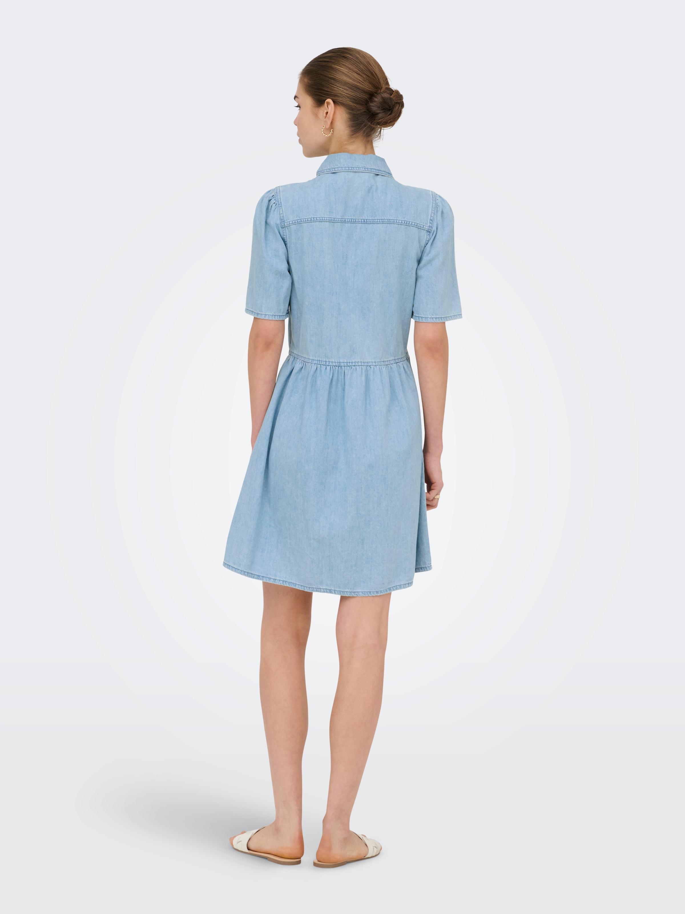 ONLY Jeanskleid »ONLEVELINE SS DNM DRESS AKM« Brusttaschen Baumwolle
