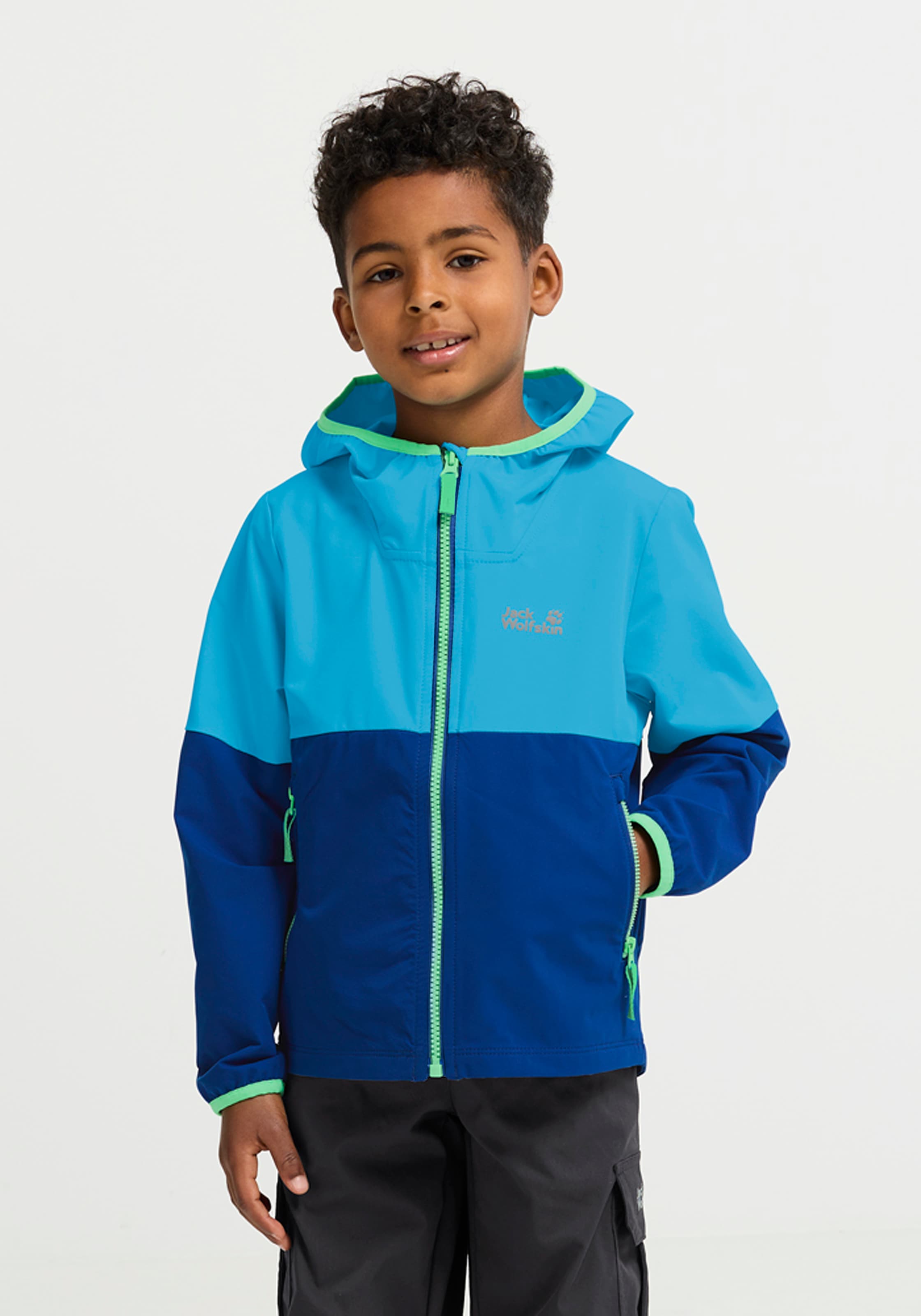 Jack Wolfskin Veste softshell »SANDBIRD HOODED JKT K« mit Kapuze Winddicht, atmungsaktiv, Übergangsjacke