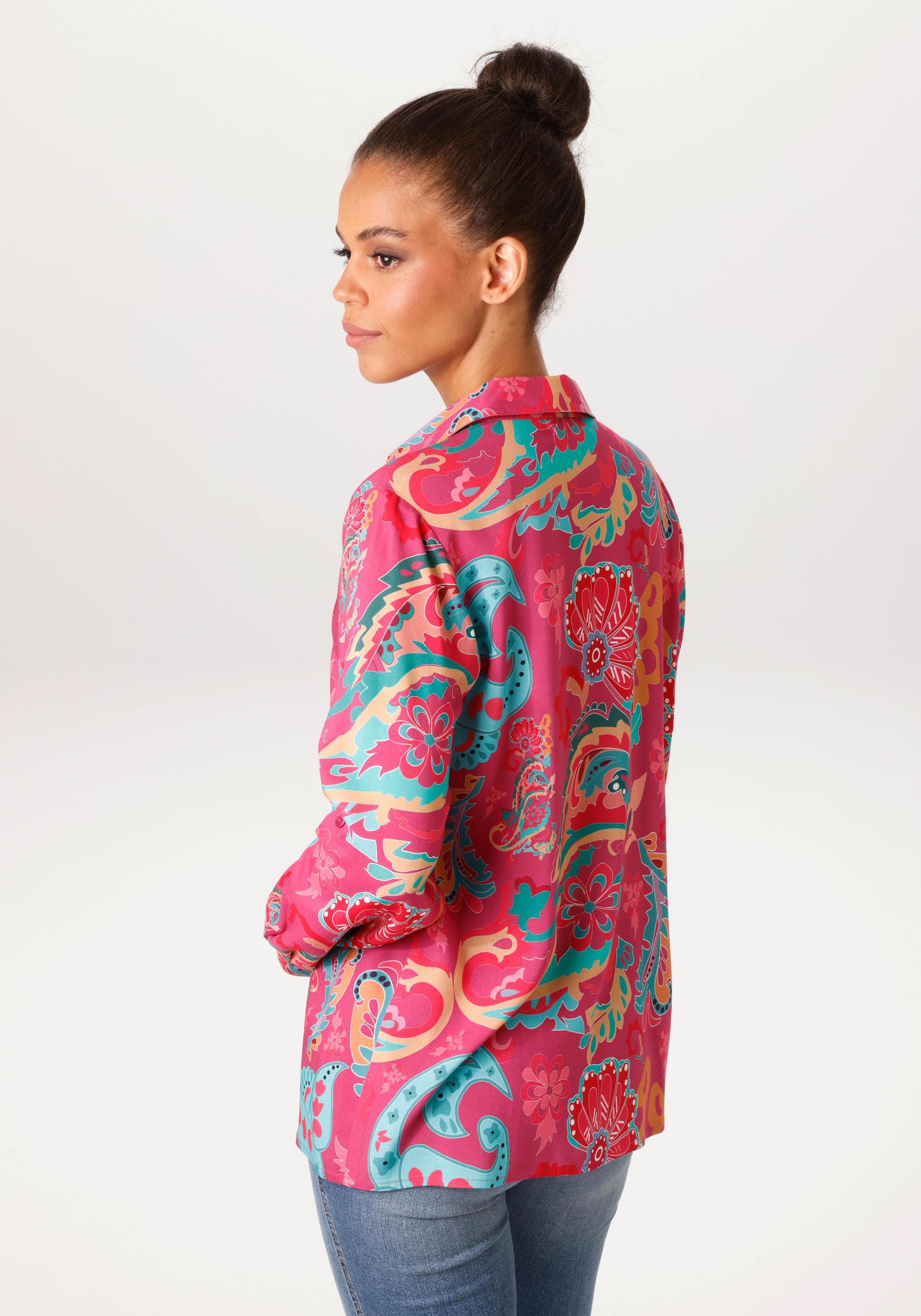 Aniston CASUAL Hemdbluse mit farbenfrohem, grafischen Druck - NEUE KOLLEKTION