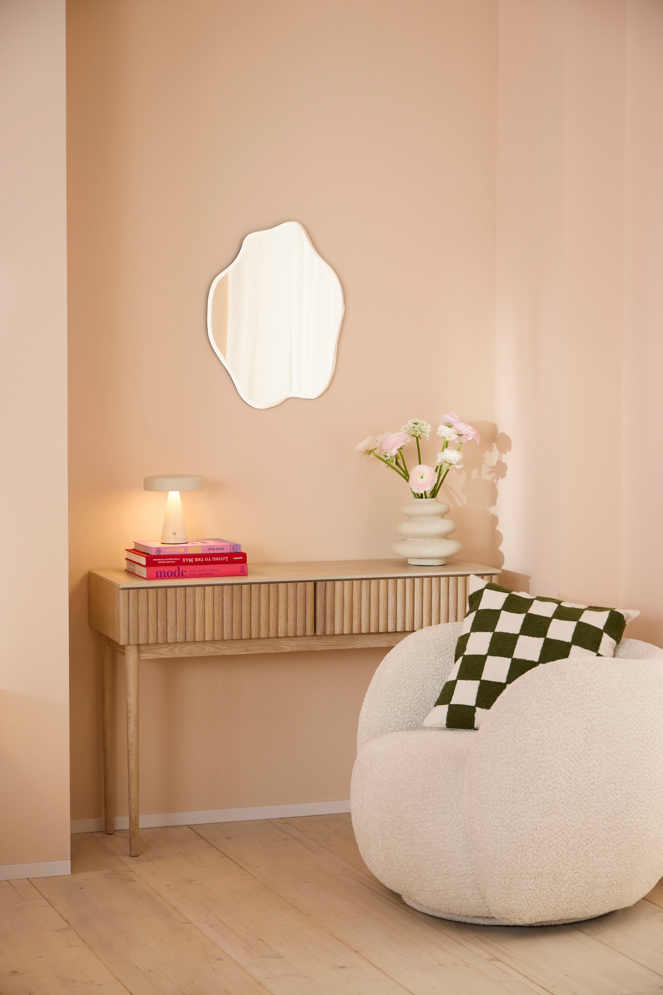 homsy by Ana Johnson LED Tischleuchte »NORVA Akkutischleuchte« LED-Modul warmweiss - kaltweiss Akku-Tischlampe USB-C, CCT, wiederaufladbar, Akku, dimmbar