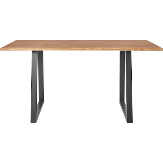 Gestell Eiche, andas Esstisch, aus massiver kaufen Massivholz, FSC®- aus Tischplatte bequem Metall