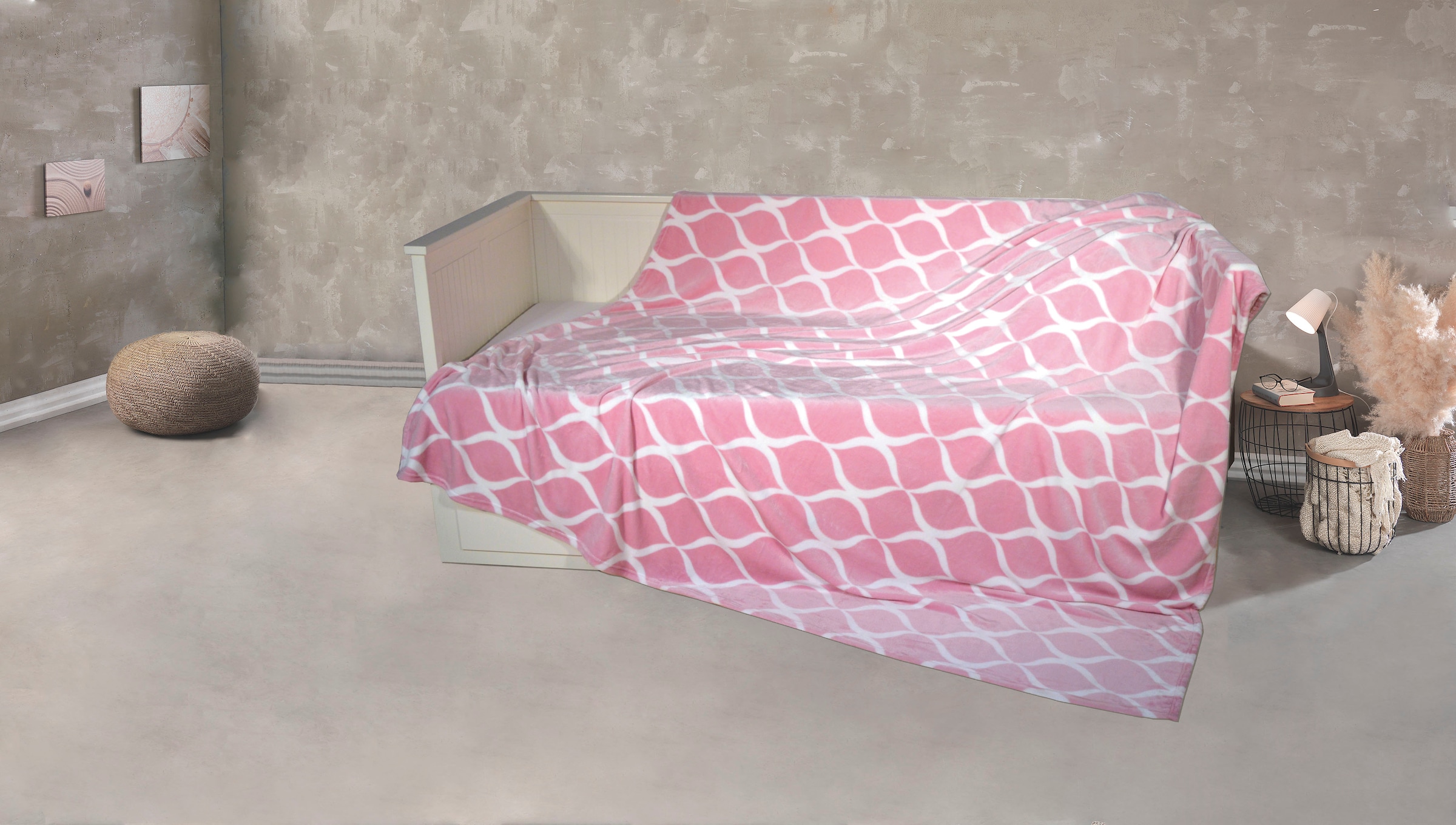 Image of KiNZLER Wohndecke "Mikrofaser XXL "Welle"" Kuscheldecke, 220x240 cm