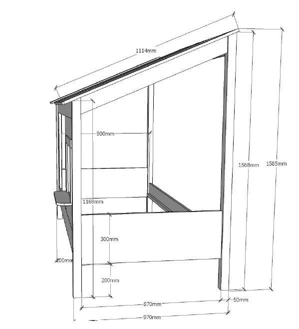 Vipack Kinderbett »Hausbett, aus MDF und Massivholz weiss lackiert, inkl. Fenster vorne« B/H/T ca. 214x158,5x105cm, seitl. und hinten offen,  wahlweise mit oder ohne Bettschublade auf Rollen