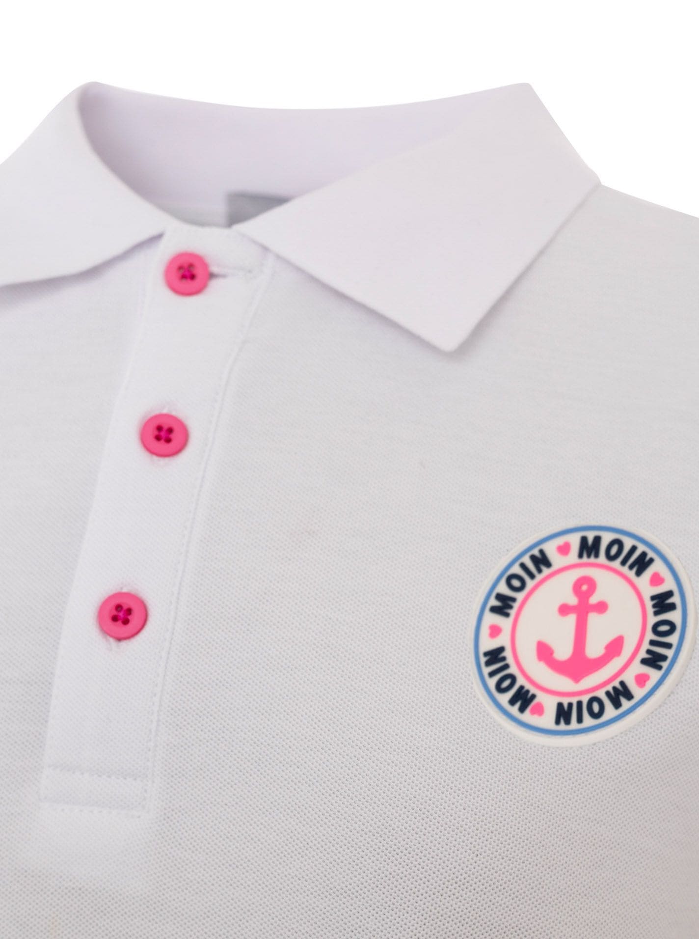 Zwillingsherz Poloshirt »Maritim« kontrastierende Polokragen mit Knopfleiste, Brustlogo mit Anker