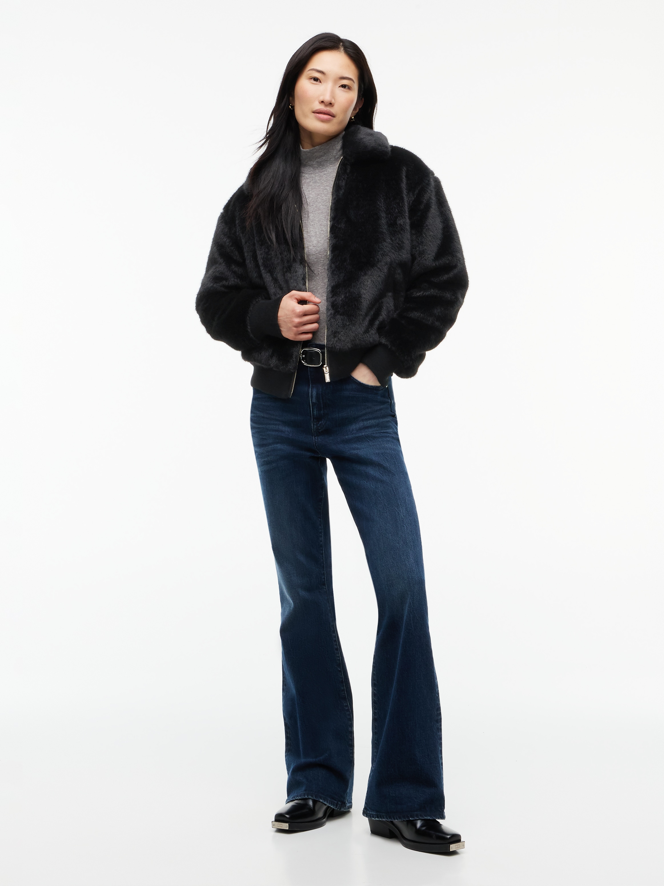 Tommy Jeans Kurzjacke »TJW FAUX FUR JACKET EXT« Kunstfaser, mit Fellimitat