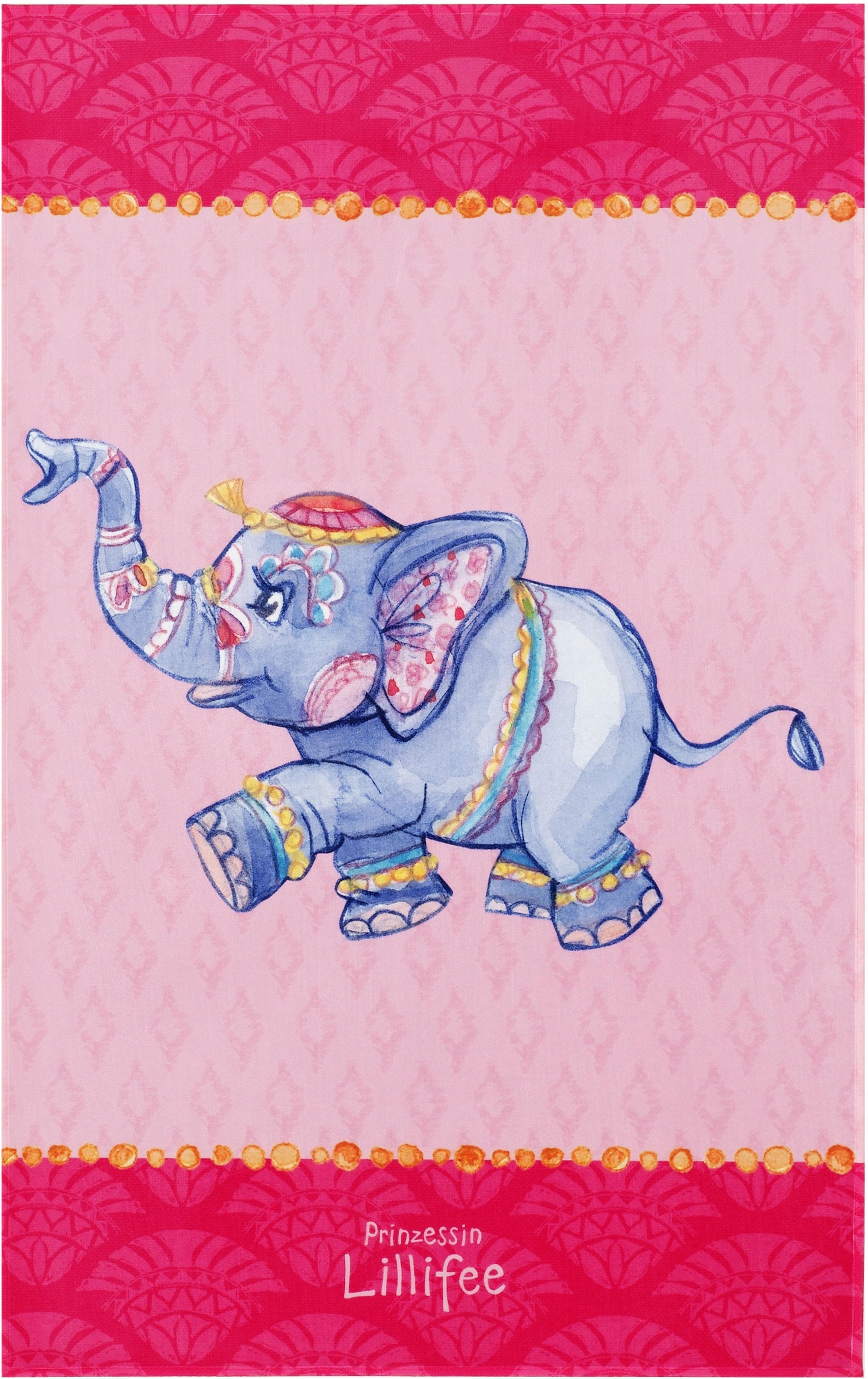 Prinzessin Lillifee Kinderteppich »LI-112«, rechteckig, 6 mm Höhe, bedruckter Stoff, Motiv Elefant, weiche Microfaser, Kinderzimmer