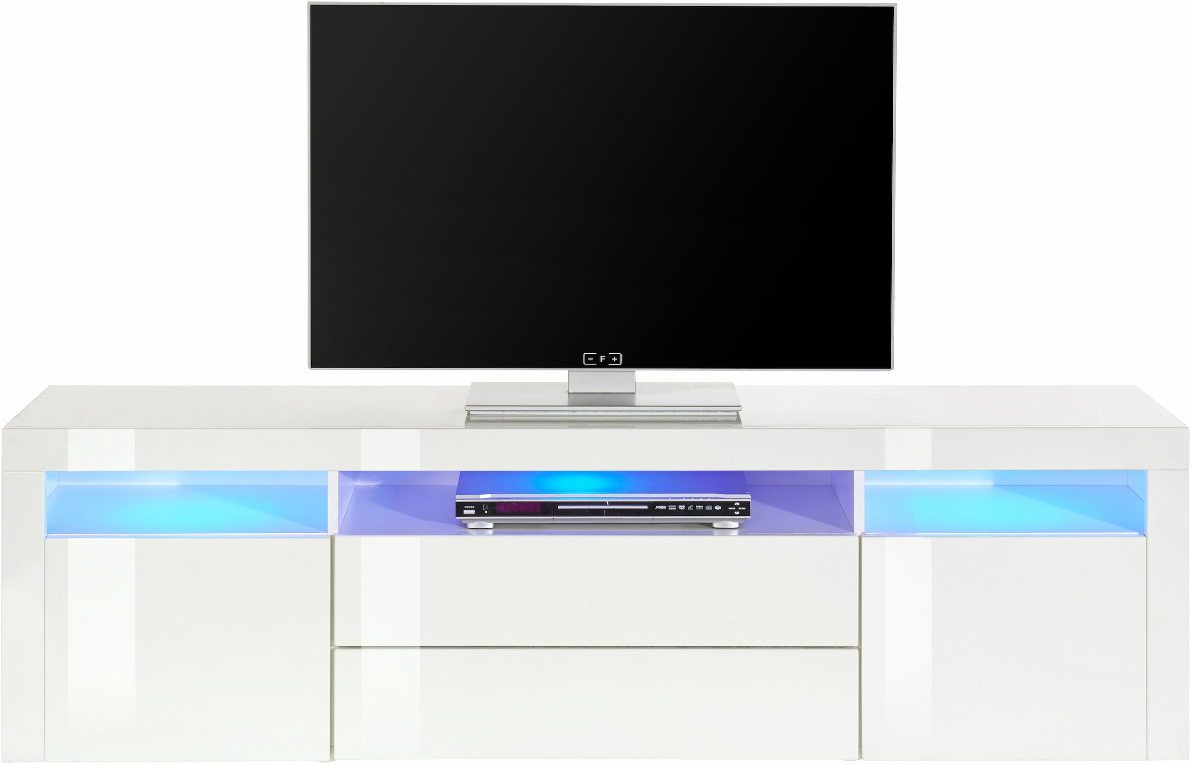 Image of borchardt Möbel Lowboard "Santa Fé, TV-Schrank 166 cm breit" Push-to-open-Funktion, 2 Türen, 2 Schubkästen und 3 offene Fächer