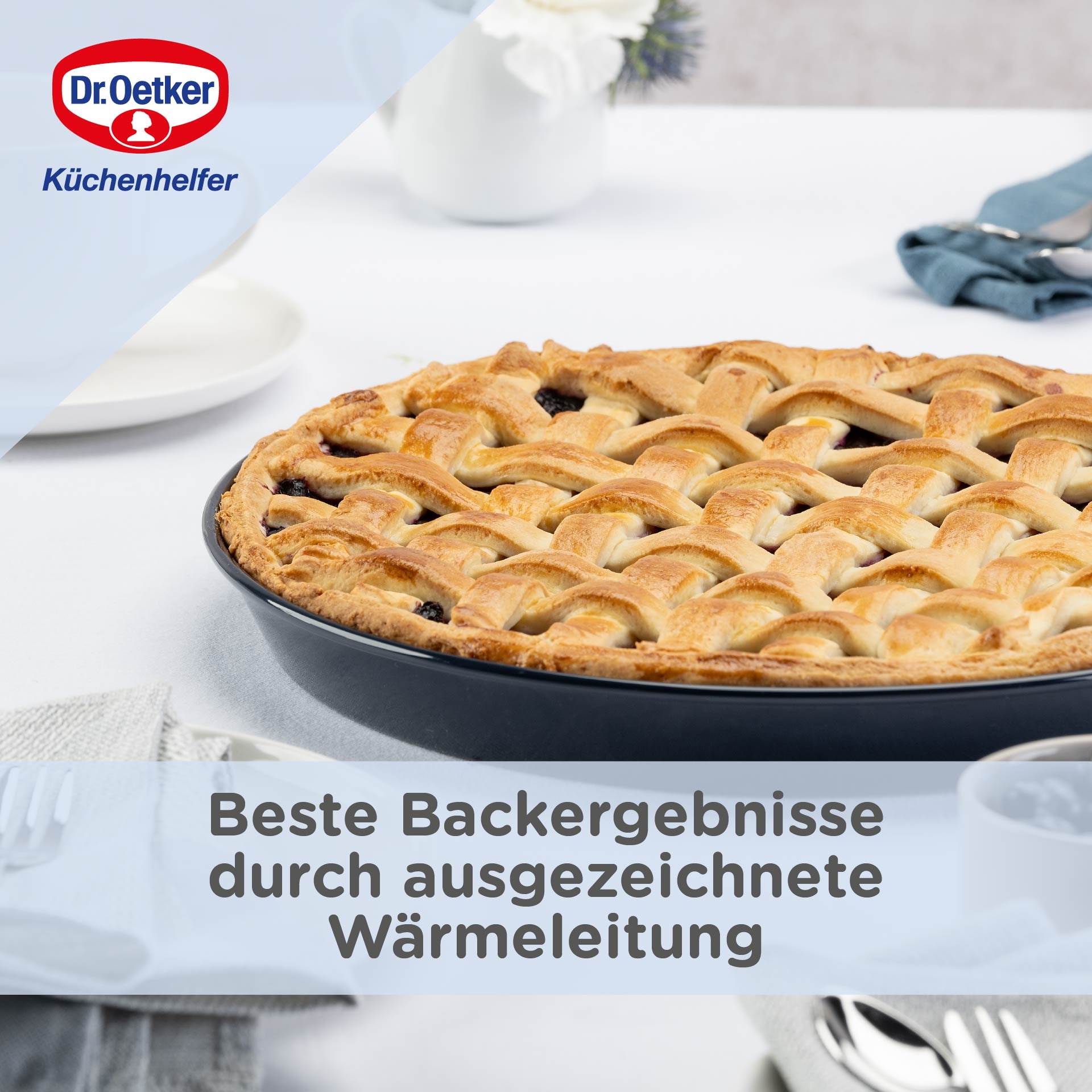 Dr. Oetker Küchenhelfer Kuchenblech »Back-Liebe Emaille, 30 cm« Emaille 1 Stk. tlg. Schnitt- & kratzfeste Backform mit Emaille & Antihaft-Beschichtung