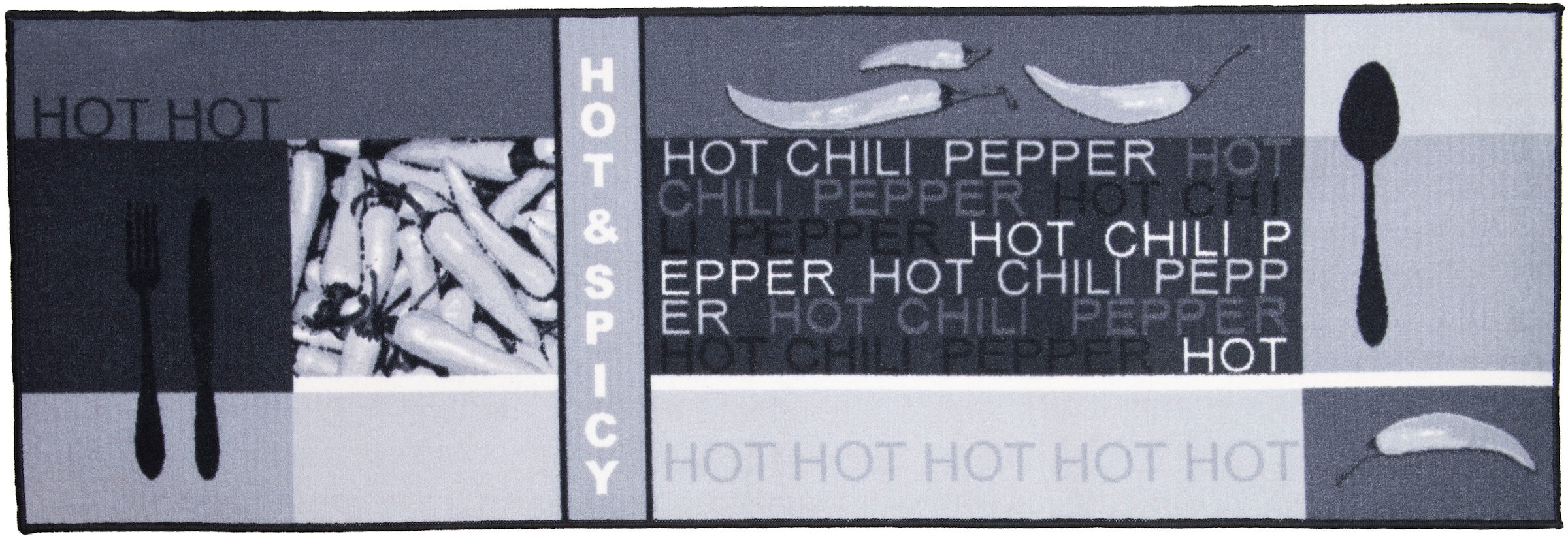 Andiamo Küchenläufer »Hot Pepper«, rechteckig, Motiv Peperoni/Chili, mit Schriftzug, Küche, waschbar