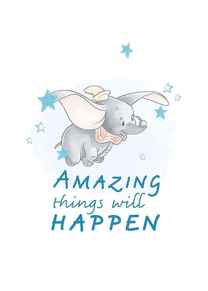 Image of Komar Bild "Dumbo Amazing" Disney 1 Stk. tlg. Wandbild zur Dekoration im Kinderzimmer - ohne Rahmen