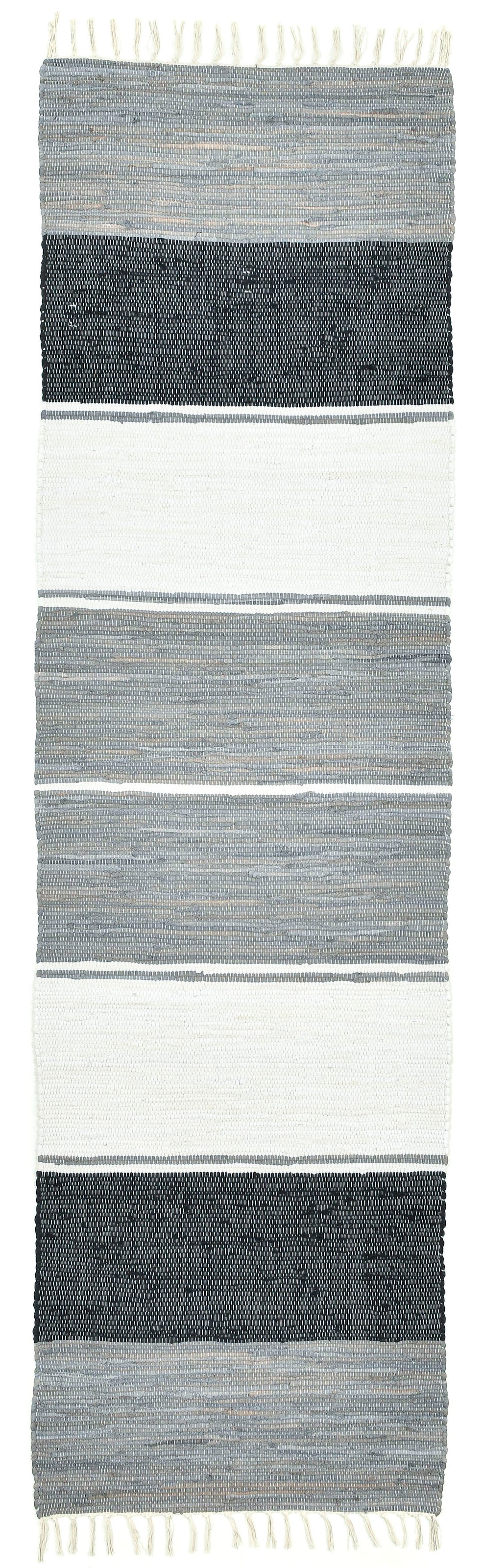 THEKO Läufer »Stripe Cotton«, rechteckig, 5 mm Höhe, Handweb Flachgewebe, reine Baumwolle, handgewebt, mit Fransen