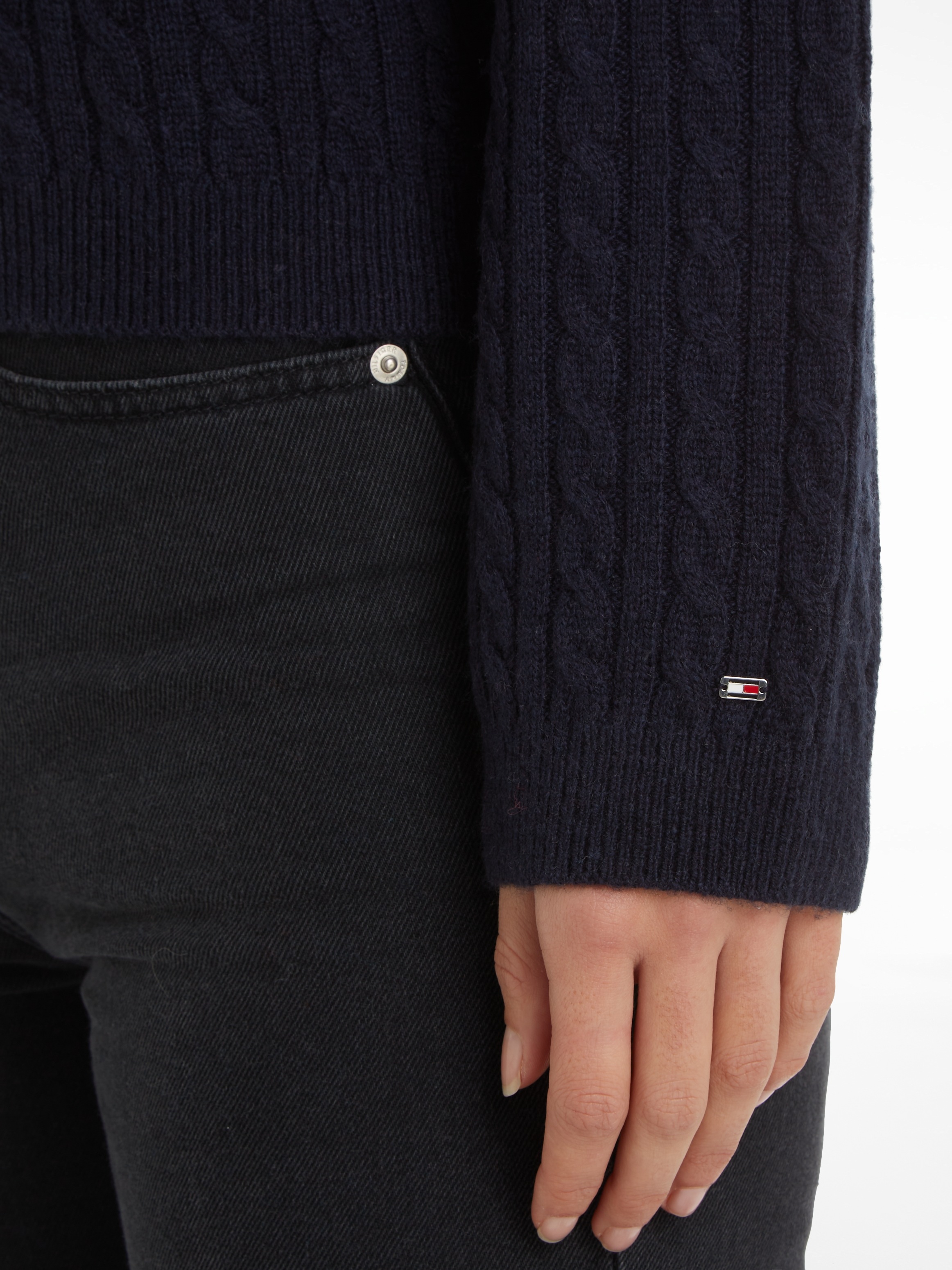 Tommy Hilfiger Strickpullover, aus weicher Wolle, langlebig, atmungsaktiv &zeitlos, Premium