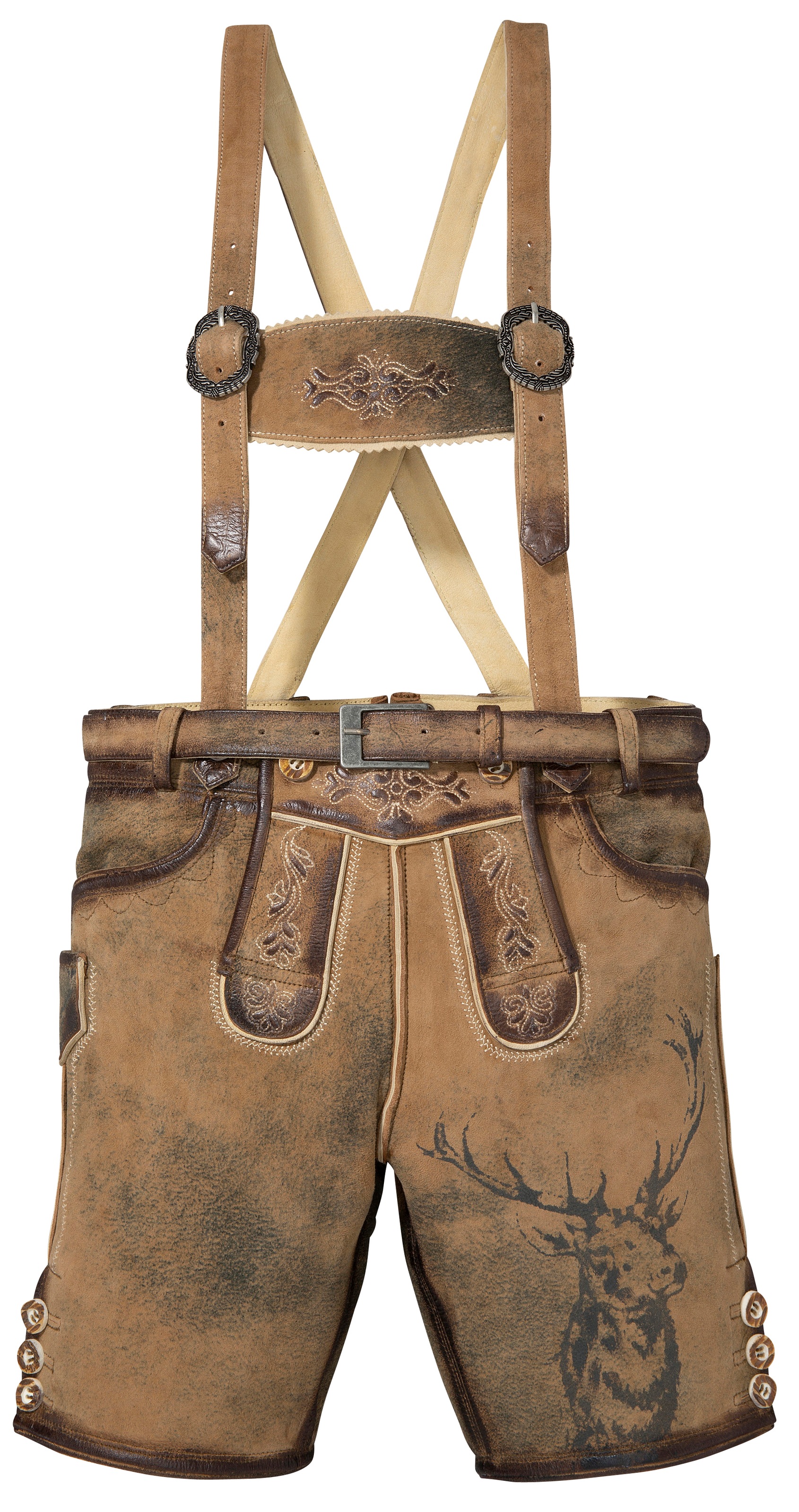 Image of Country Line Trachtenlederhose, (3 tlg., mit Gürtel-mit Hosenträgern), Kinder mit Stickerei bei Ackermann Versand Schweiz