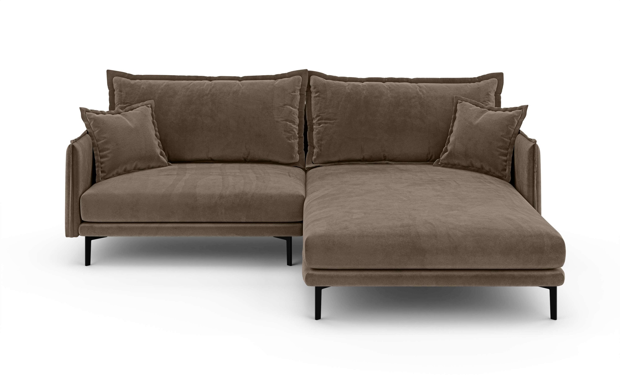 INOSIGN Ecksofa »ALEXANDRIA mit Recamiere rechts oder links bestellbar, moderne Bezüge«, L-Form mit Wellenunterfederung, Masse: B/H/T 246/86/190 cm