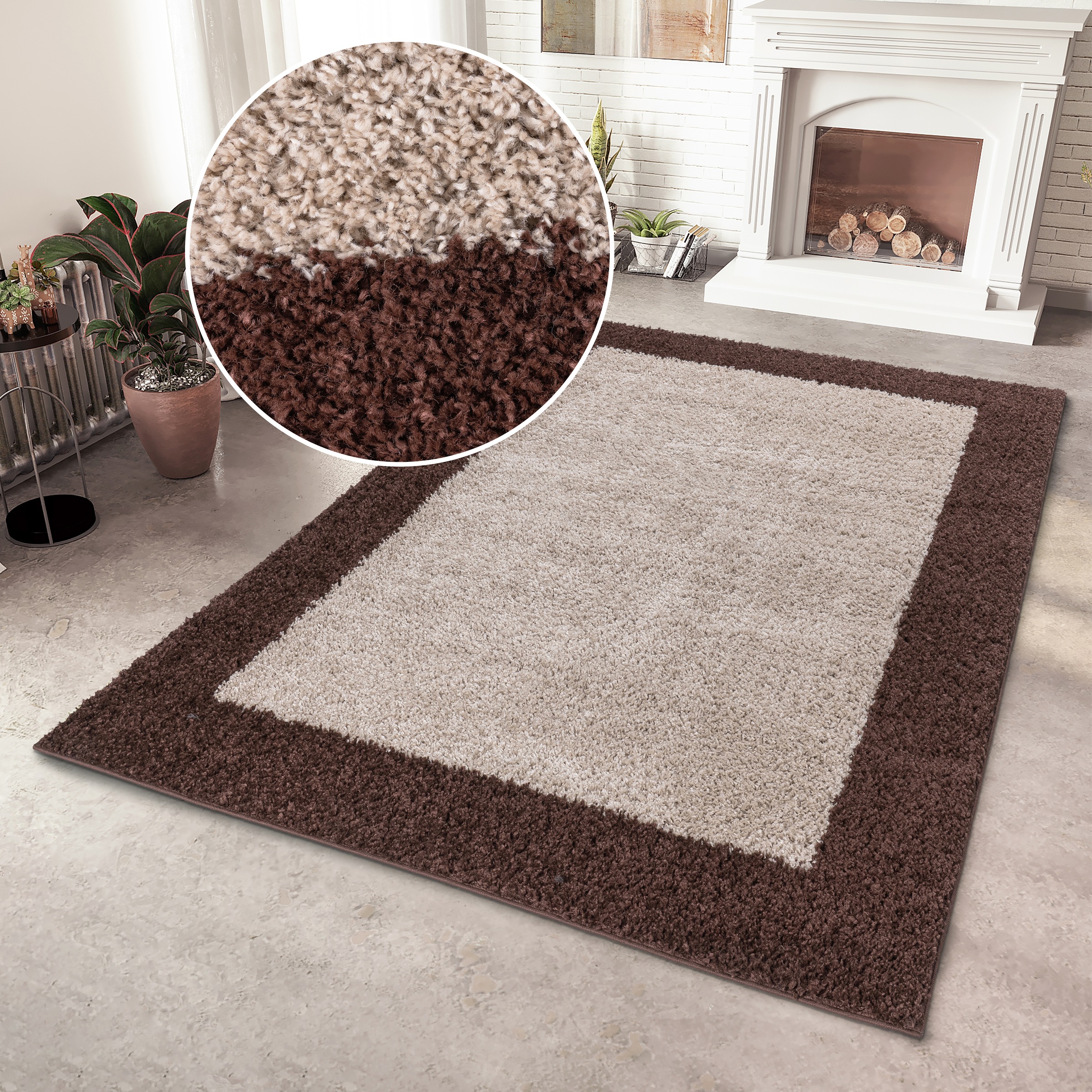 Image of GOODproduct Hochflor-Teppich "Liams" rechteckig 30 mm Höhe mit Bordüre, besonders weich und kuschelig, Wohnzimmer, Schlafzimmer