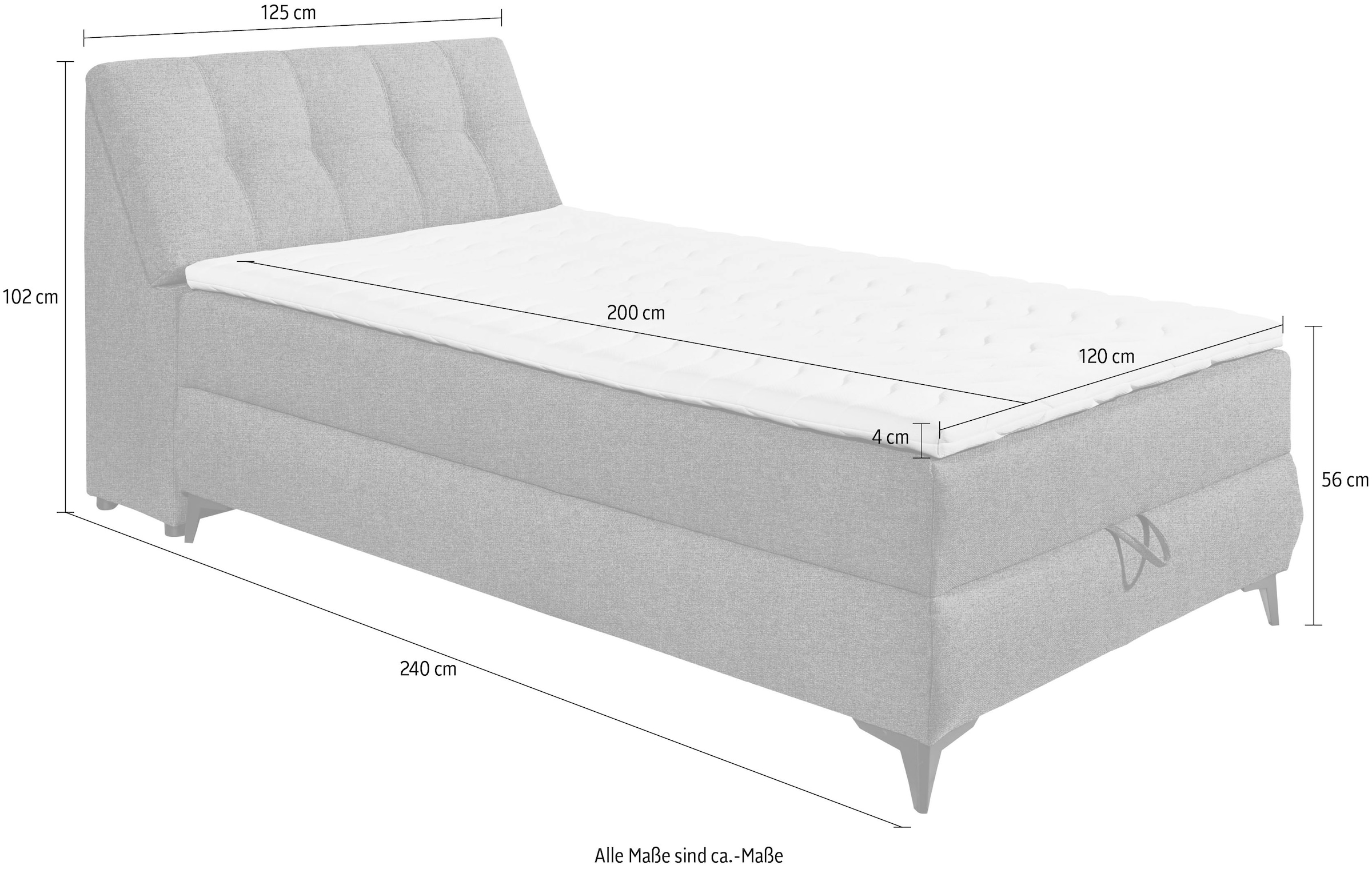 ED EXCITING DESIGN Boxbett »Atlantis« mit Bettkasten und Stauraum im Kopfteil