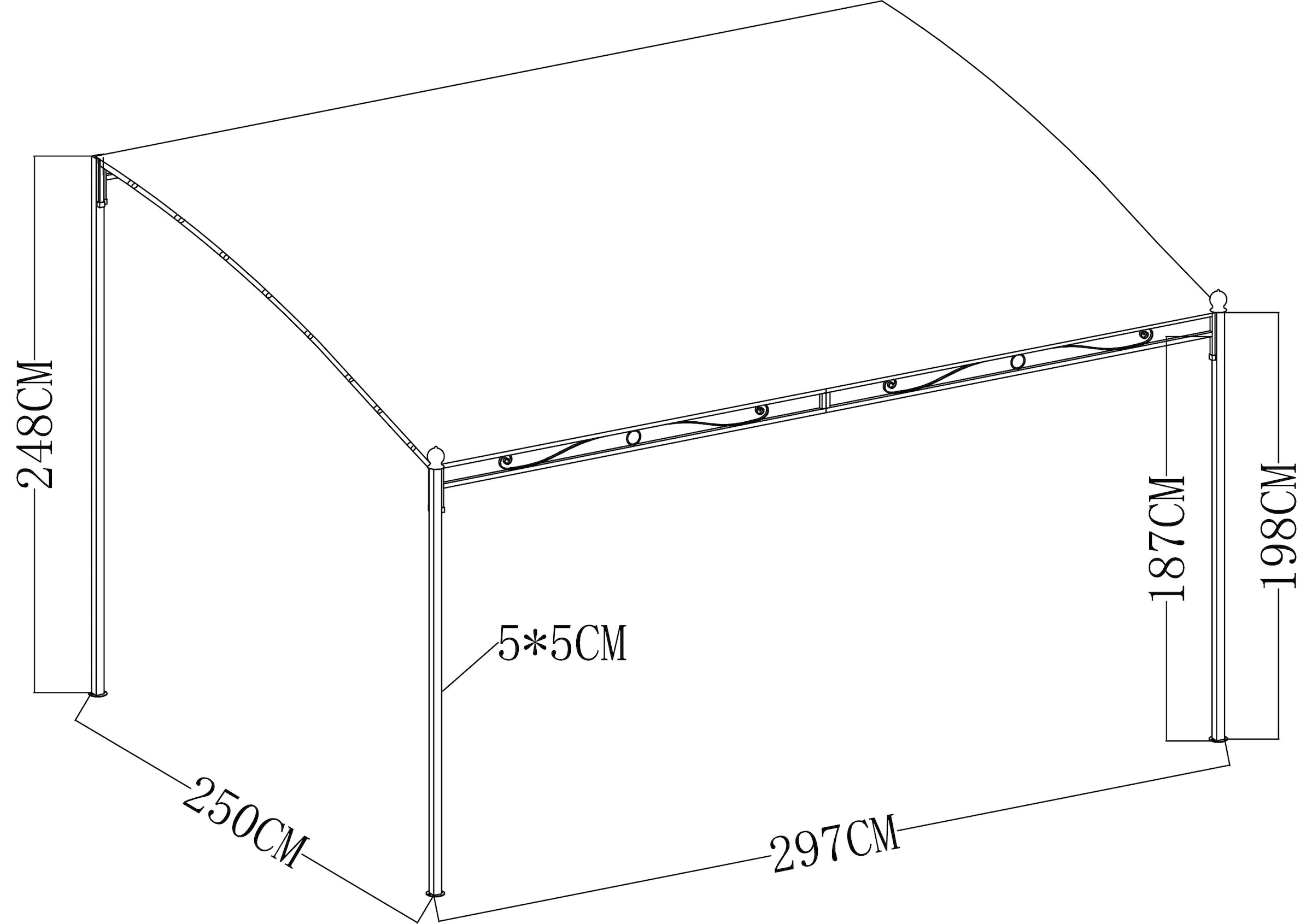 KONIFERA Anbaupavillon »Burano« BxT : 300x250 cm oder 400x250 cm