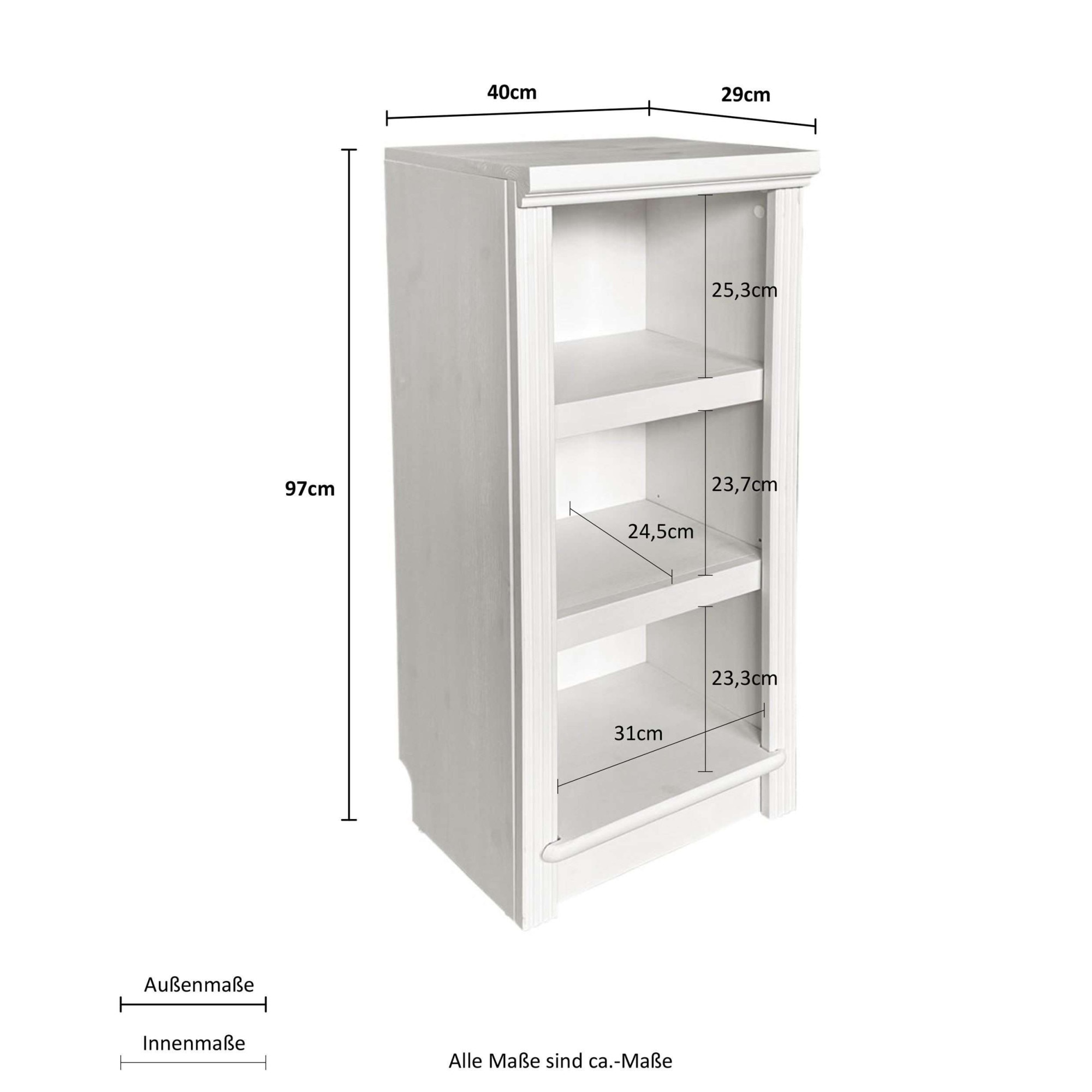 GOODproduct Bibliothek »Riga - Set aus 5 Regalen in unterschiedlichen Höhen« 5 Stk. tlg. Breite/Tiefe je 40/29 cm,Höhe 67 cm, 97 cm, 126 cm, 156 cm und 185 cm
