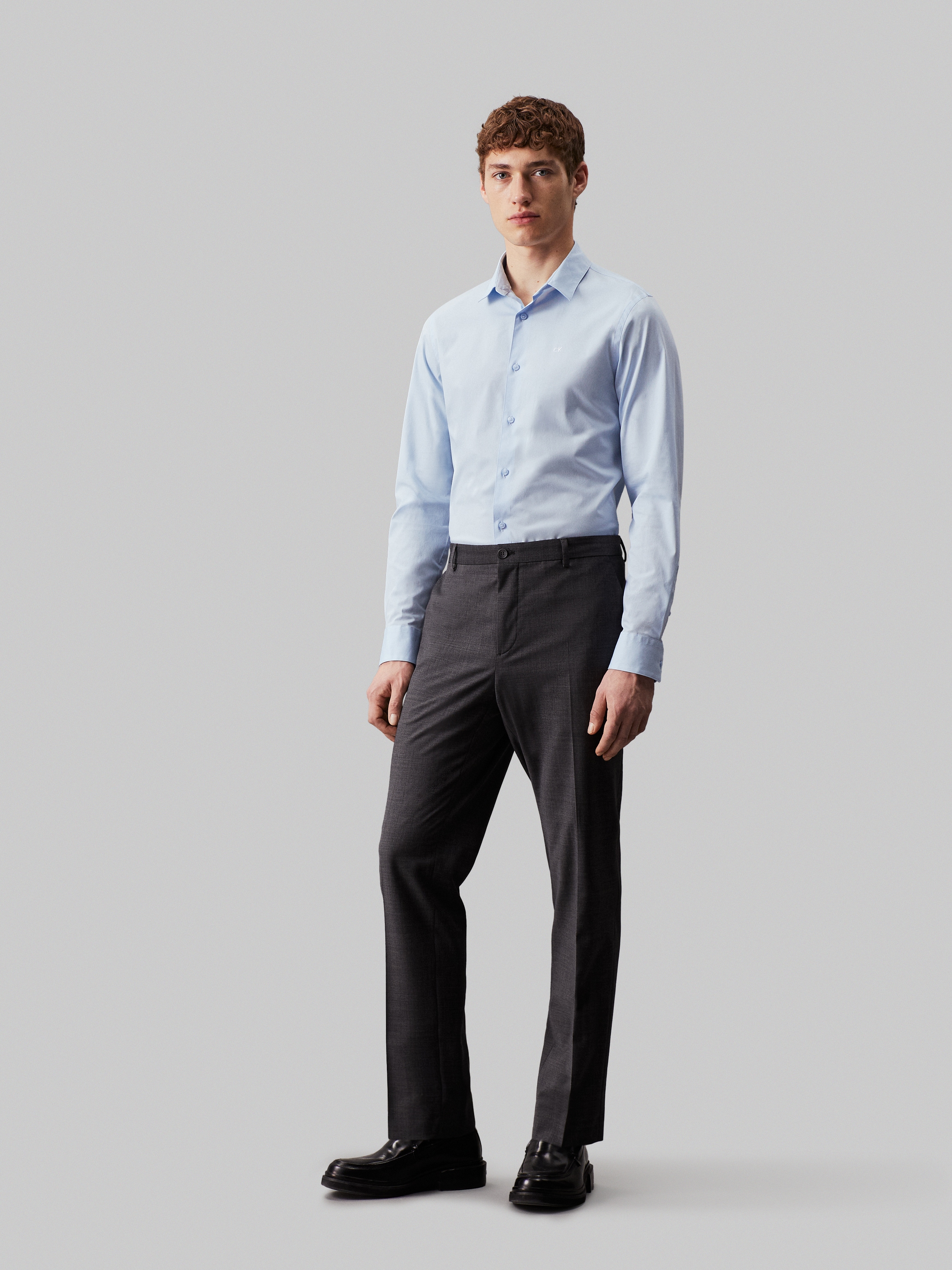 Calvin Klein Businesshemd »STRETCH POPLIN SLIM SHIRT«, mit Calvin Klein Logo auf der Brust