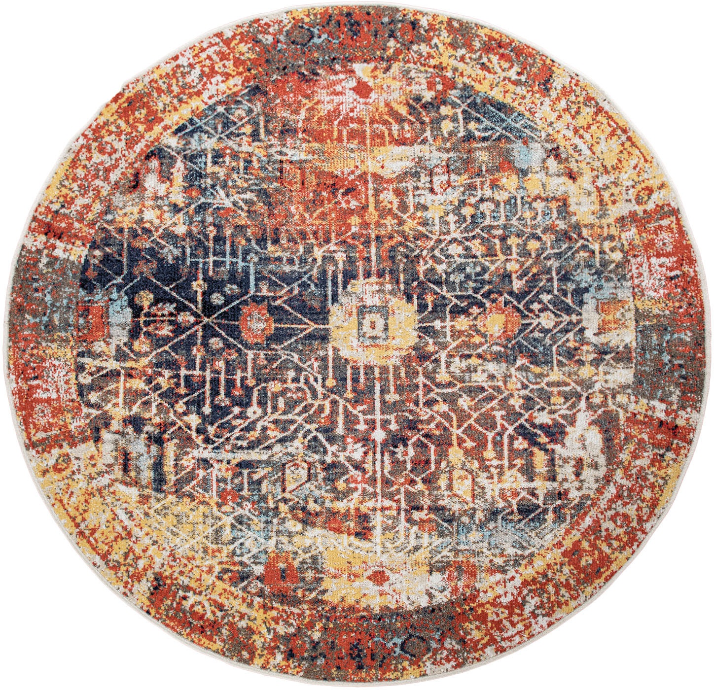 Image of Paco Home Teppich »Artigo 420«, rund, 2 mm Höhe, Kurzflor, Vintage Design, In- und Outdoor geeignet, Wohnzimmer bei Ackermann Versand Schweiz