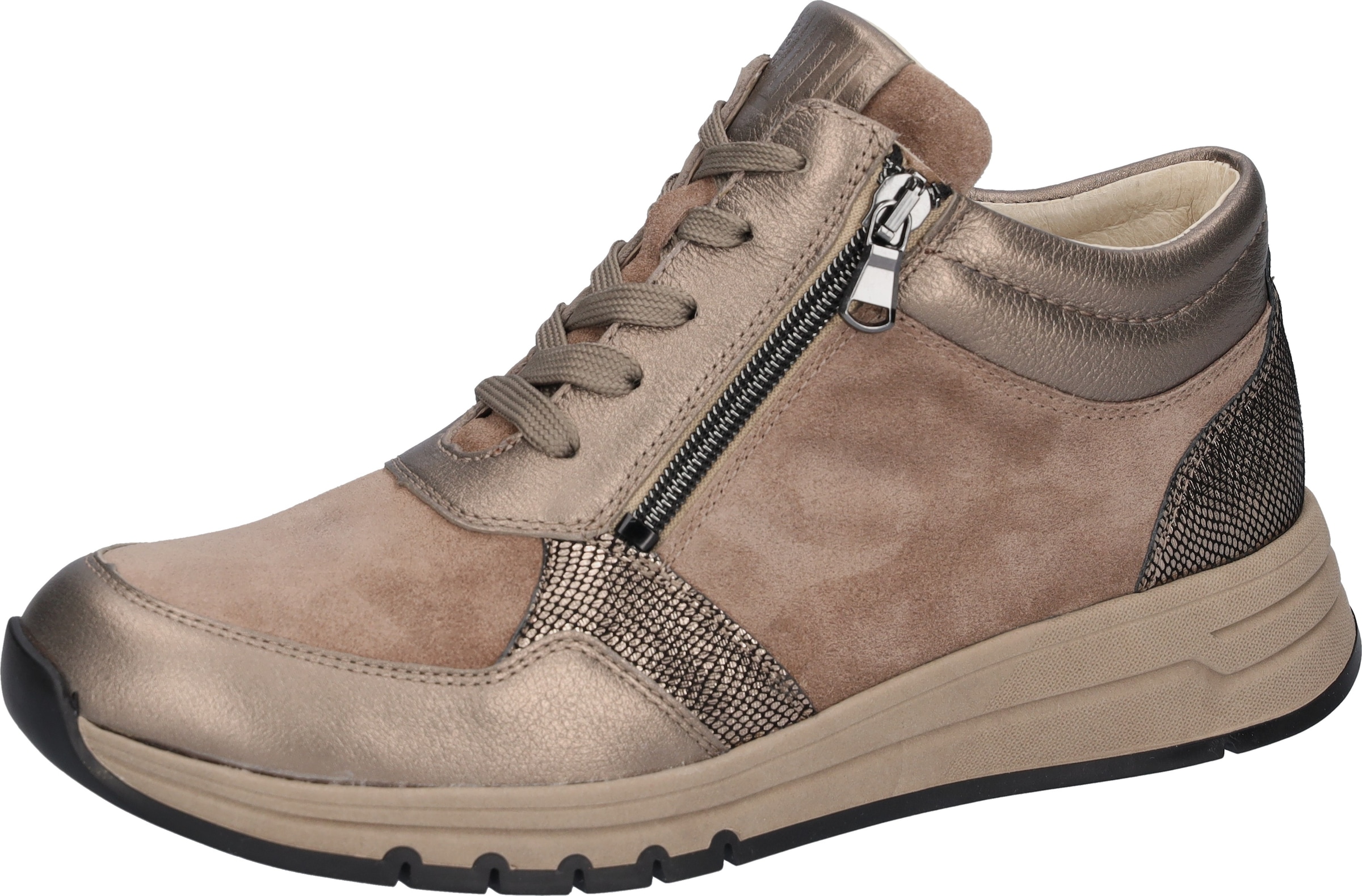 Image of Waldläufer Schnürboots "H-APRIL" High Top Sneaker, Schnürstiefelette mit Reissverschlüssen