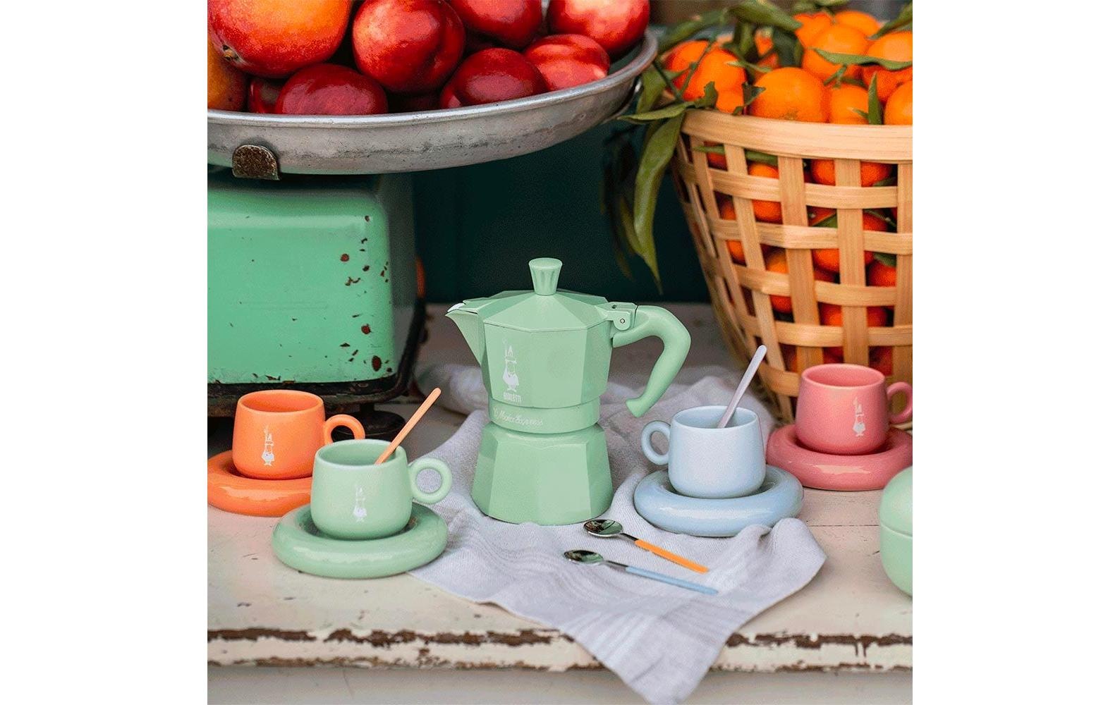 BIALETTI Espressotasse »Espressotasse Set grün,orange,blau, pink 60 ml, 1 Stück«