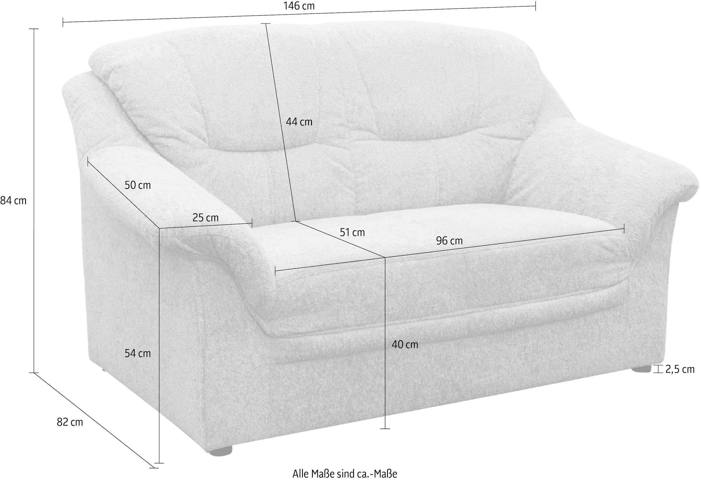 GOODproduct 2-places »Nyborg 146 cm breit, pflegeleicht, formschön, stabil« En microfibre de luxe douce et facile d'entretien