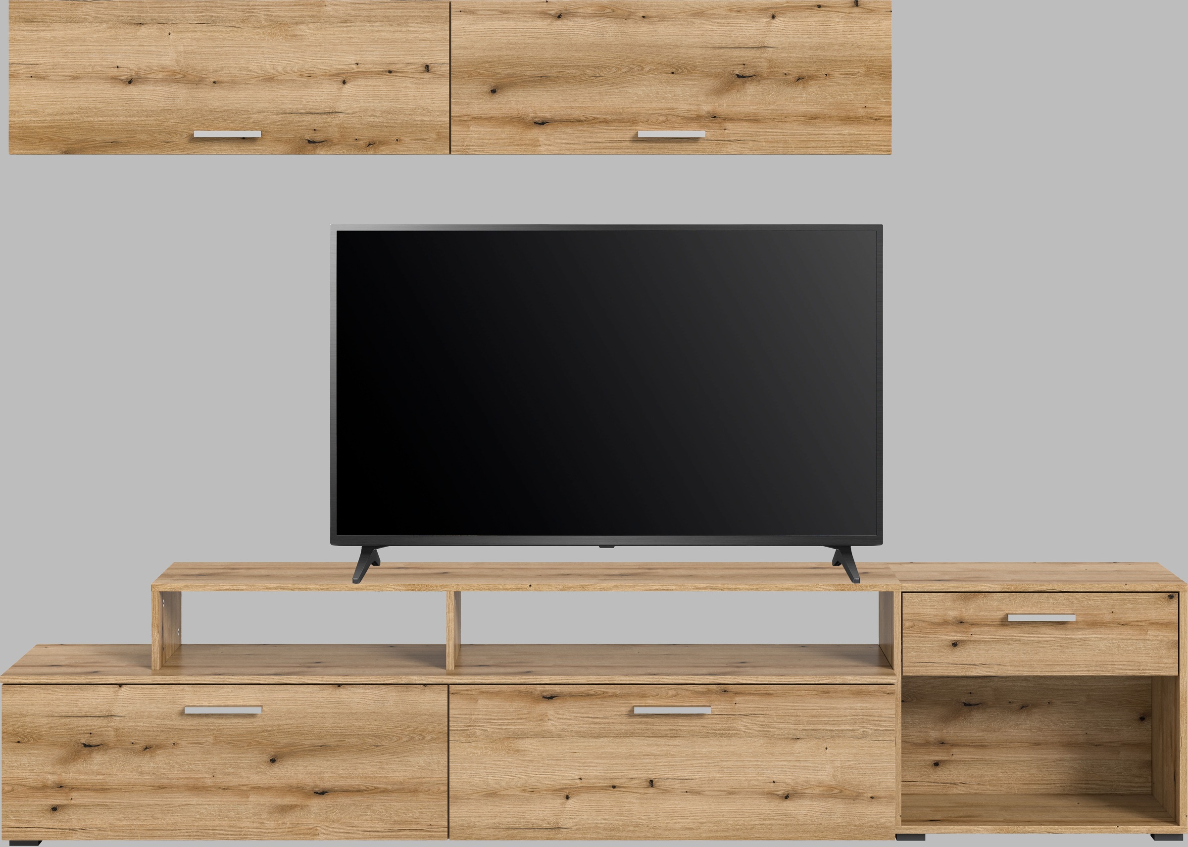INOSIGN Wohnwand »Rotu, Breite 247 cm, bestehend aus: Lowboard und Hängeschrank«, Wohnkombination, Mediawand, Anbauwand, Wohnzimmer Set