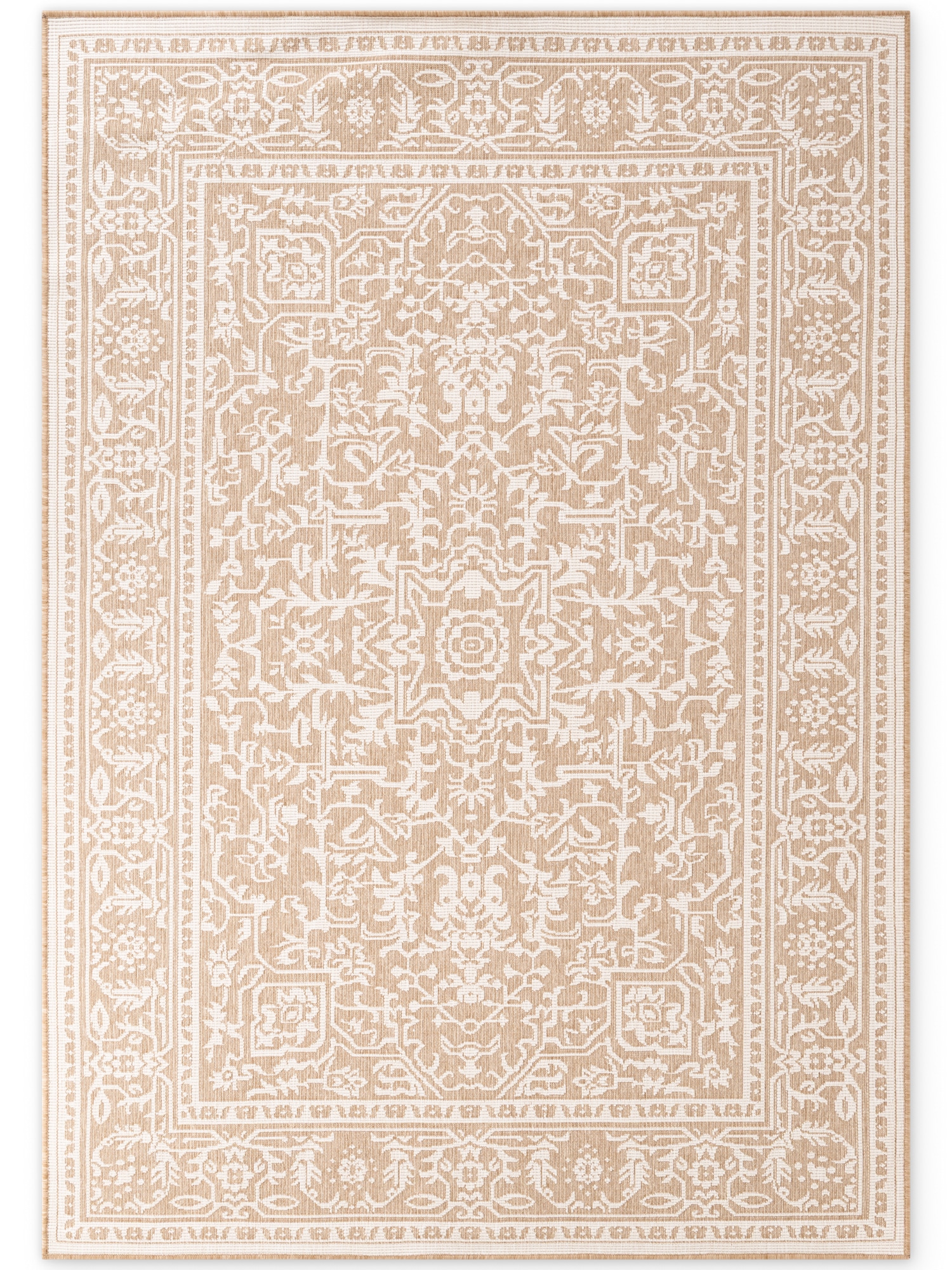 THE RUGS Kona Reversible Rug – Indoor Outdoor Flat Woven Polypropylene Low Pile in Beige | Size: 160cm x 230cm