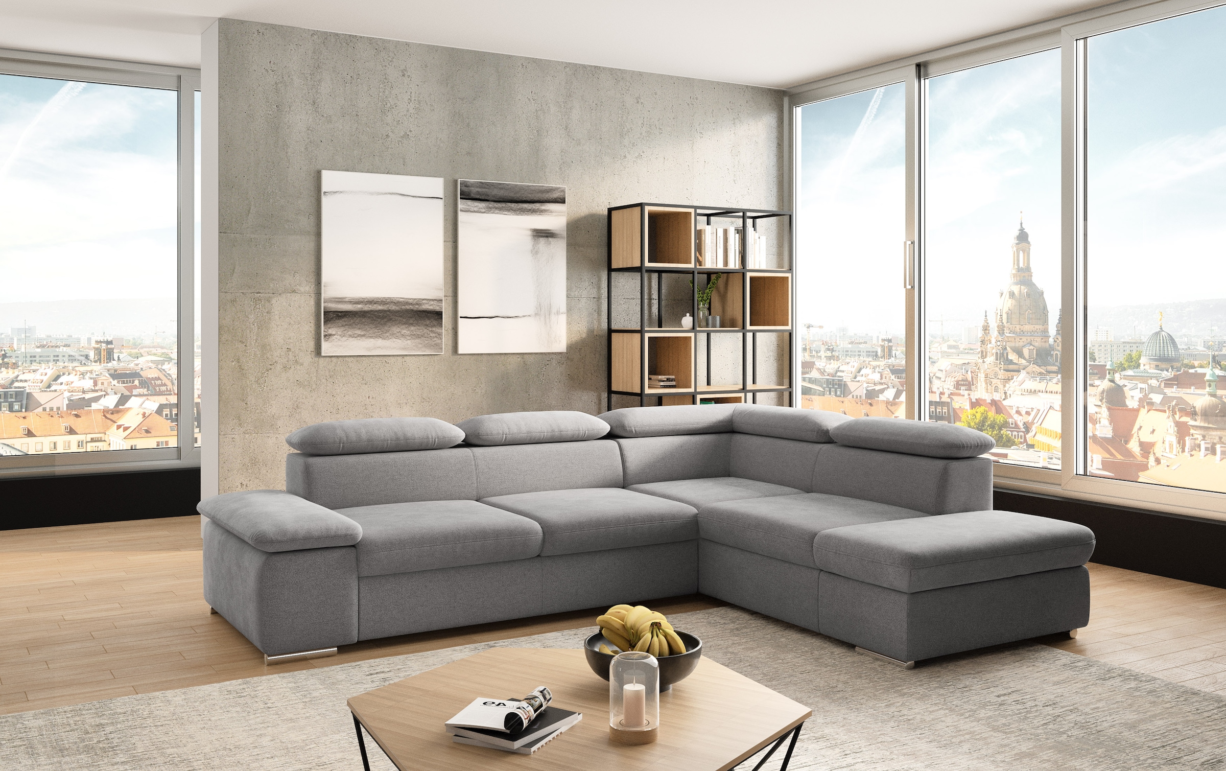 sit&more »Valentine L-Form, B: 272 cm« mit Arm- & Kopfteilverstellung, optional mit Bettfunktion