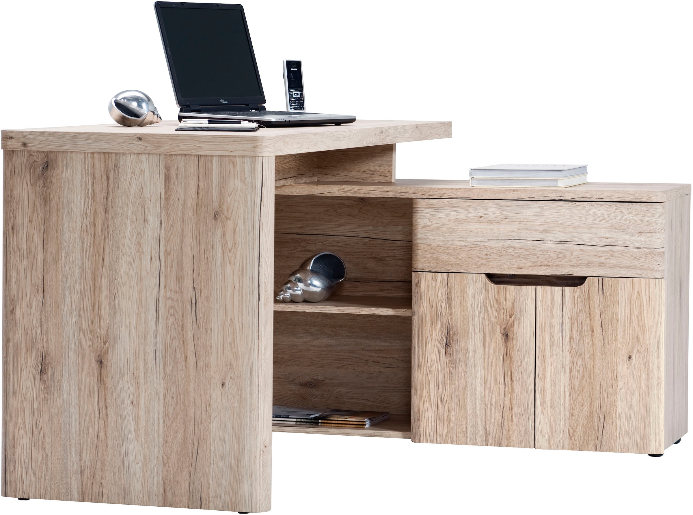 Jahnke Bureau d'angle »CU-LIBRE 150 E« 1 cuis tlg. montable dans les deux sens