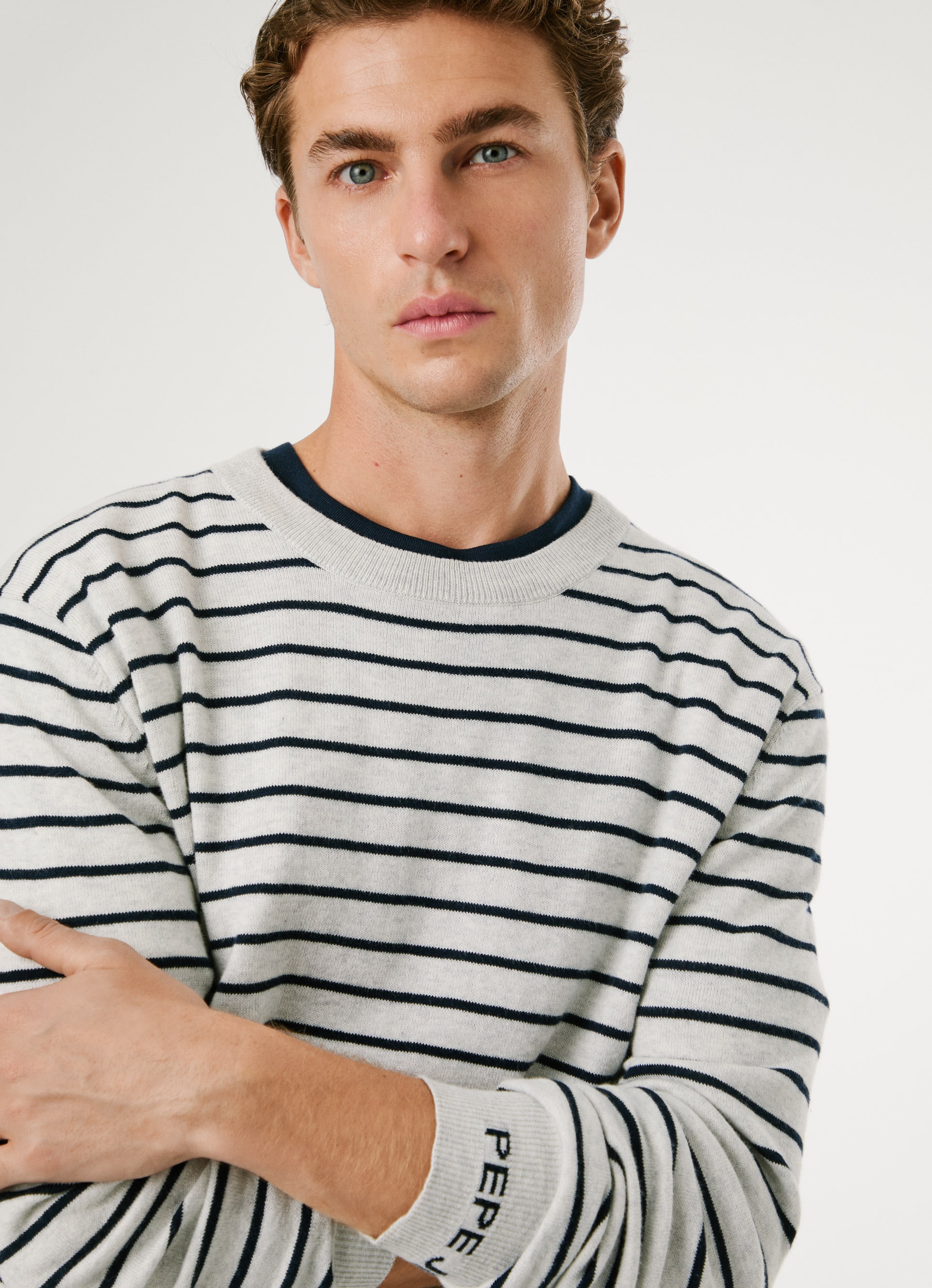 Pepe Jeans Pull à col rond »ANDRE STRIPES« mit Kaschmir-Anteil, gestreift