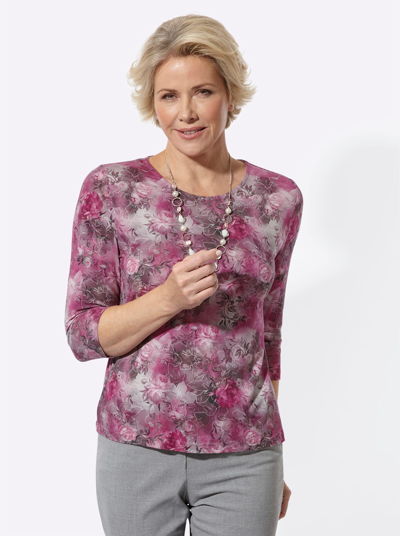 Classic 3/4-Arm-Shirt "Rundhals-Shirt" 1