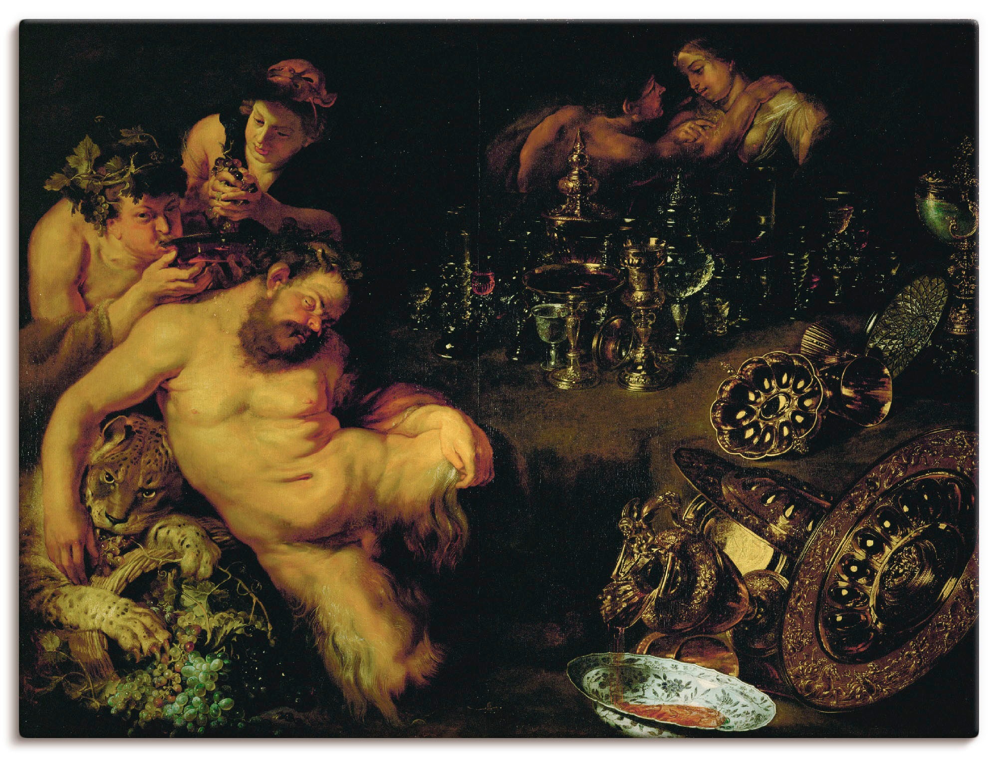 Image of Artland Wandbild »Trunkener schlafender Satyr«, klassische Fantasie, (1 St.), in vielen Grössen & Produktarten -Leinwandbild, Poster, Wandaufkleber / Wandtattoo auch für Badezimmer geeignet bei Ackermann Versand Schweiz