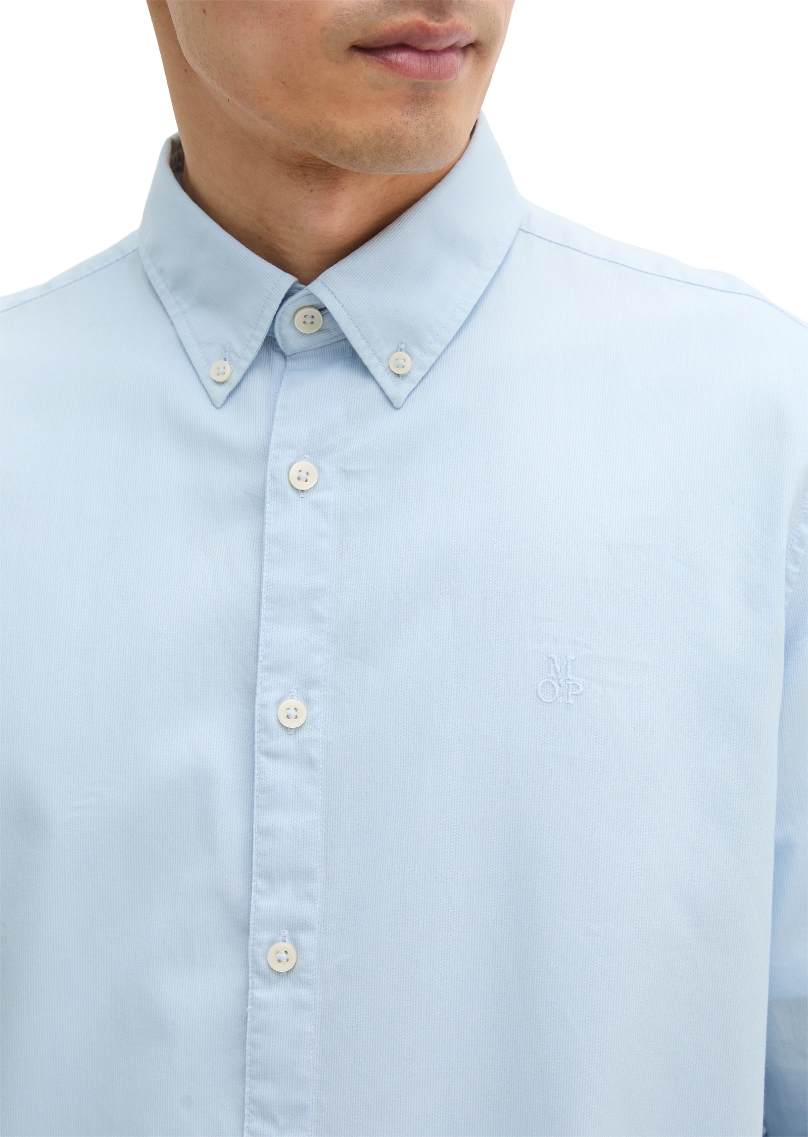Marc O'Polo Langarmhemd regular fit aus Bio-Baumwolle, Button-down-Kragen, mit Struktur