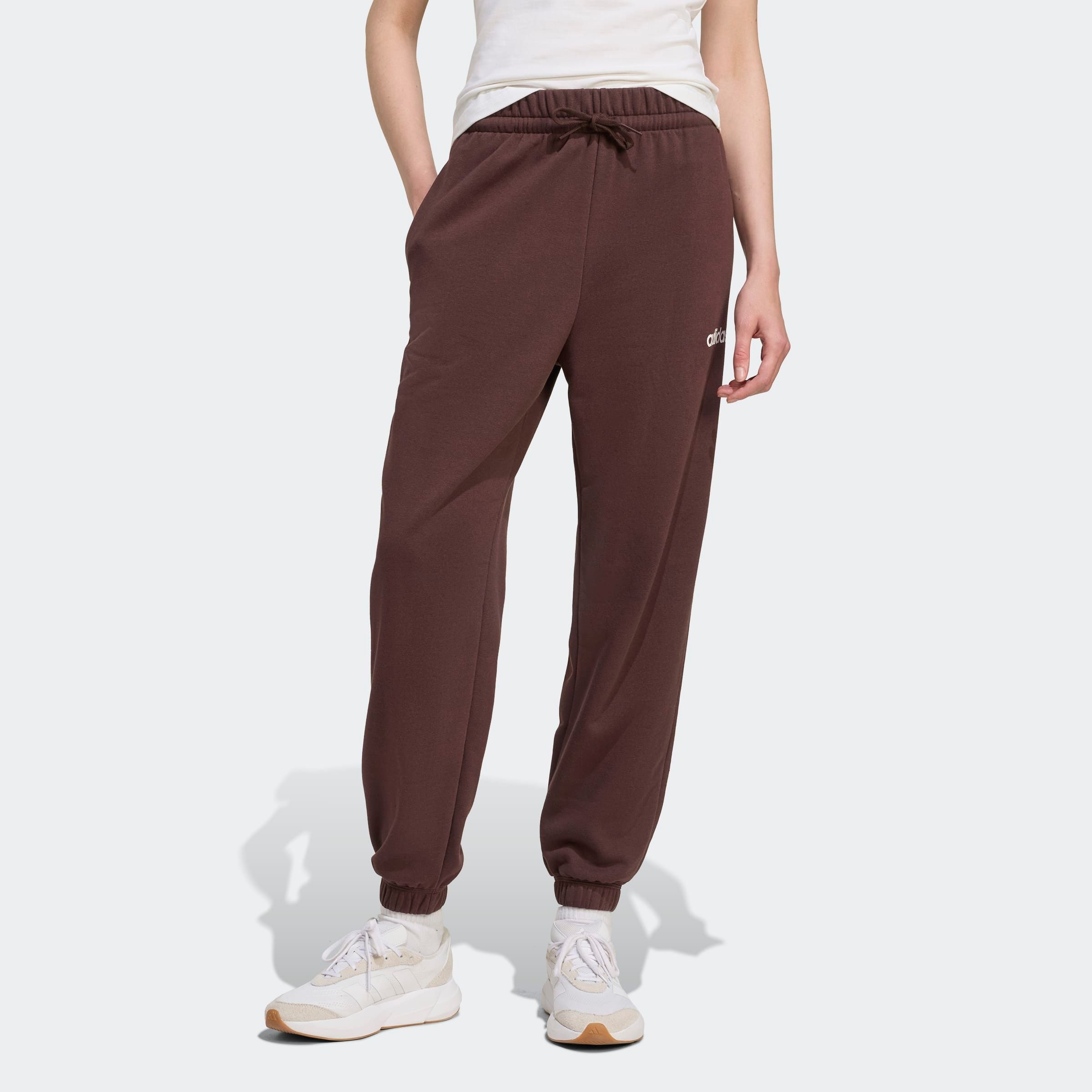 adidas Sportswear Sporthose »W LIN FT CF PT«, (1 tlg.), Locker geschnitten, hoher Bund, aus weichem French Terry