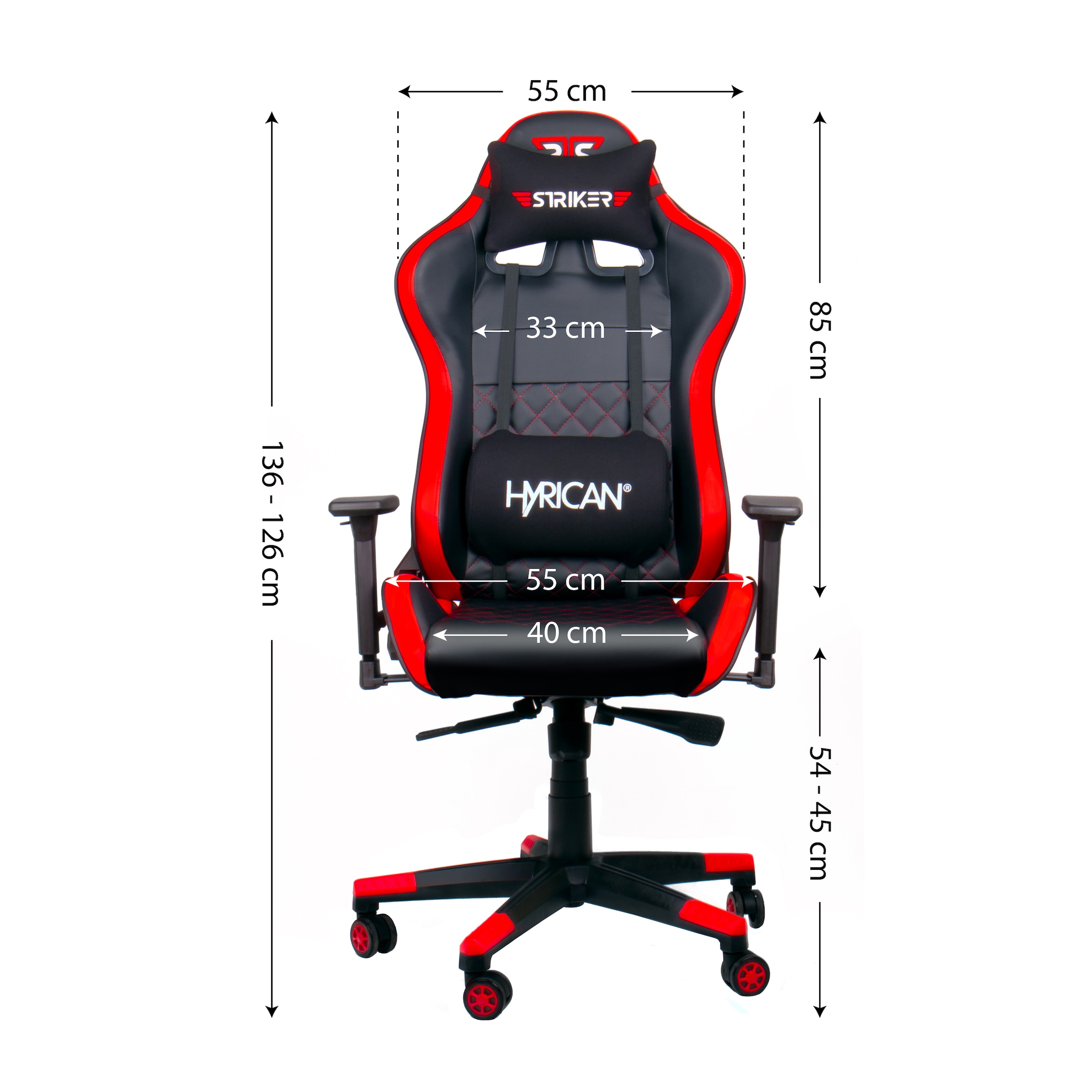 Hyrican Gaming-Stuhl »"Striker Code Red XL" ergonomischer Gamingstuhl,Schreibtischstuhl«, Kunstleder-Stoff