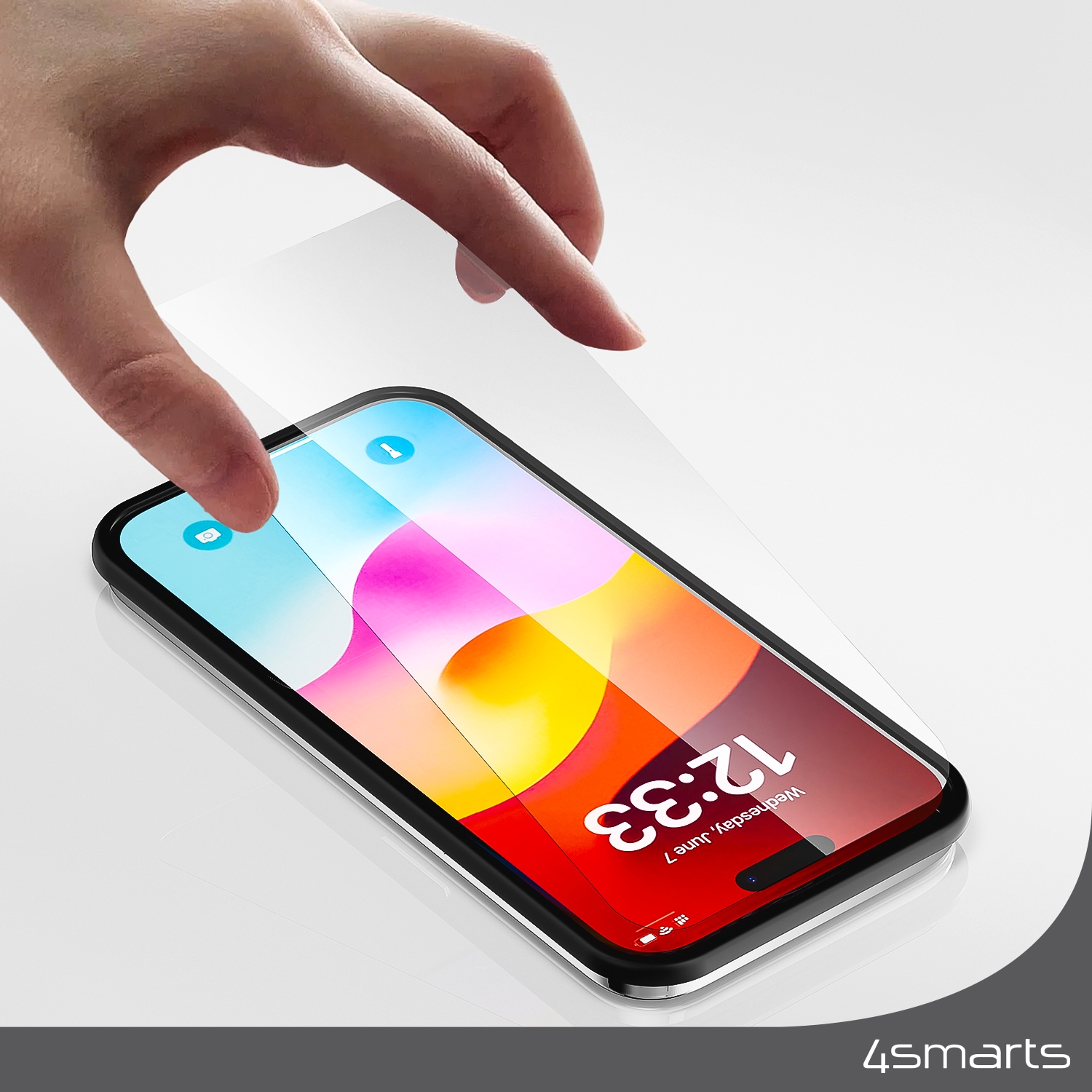 4smarts Displayschutzglas »Second Glass mit Montagerahmen«, für Apple iPhone 15