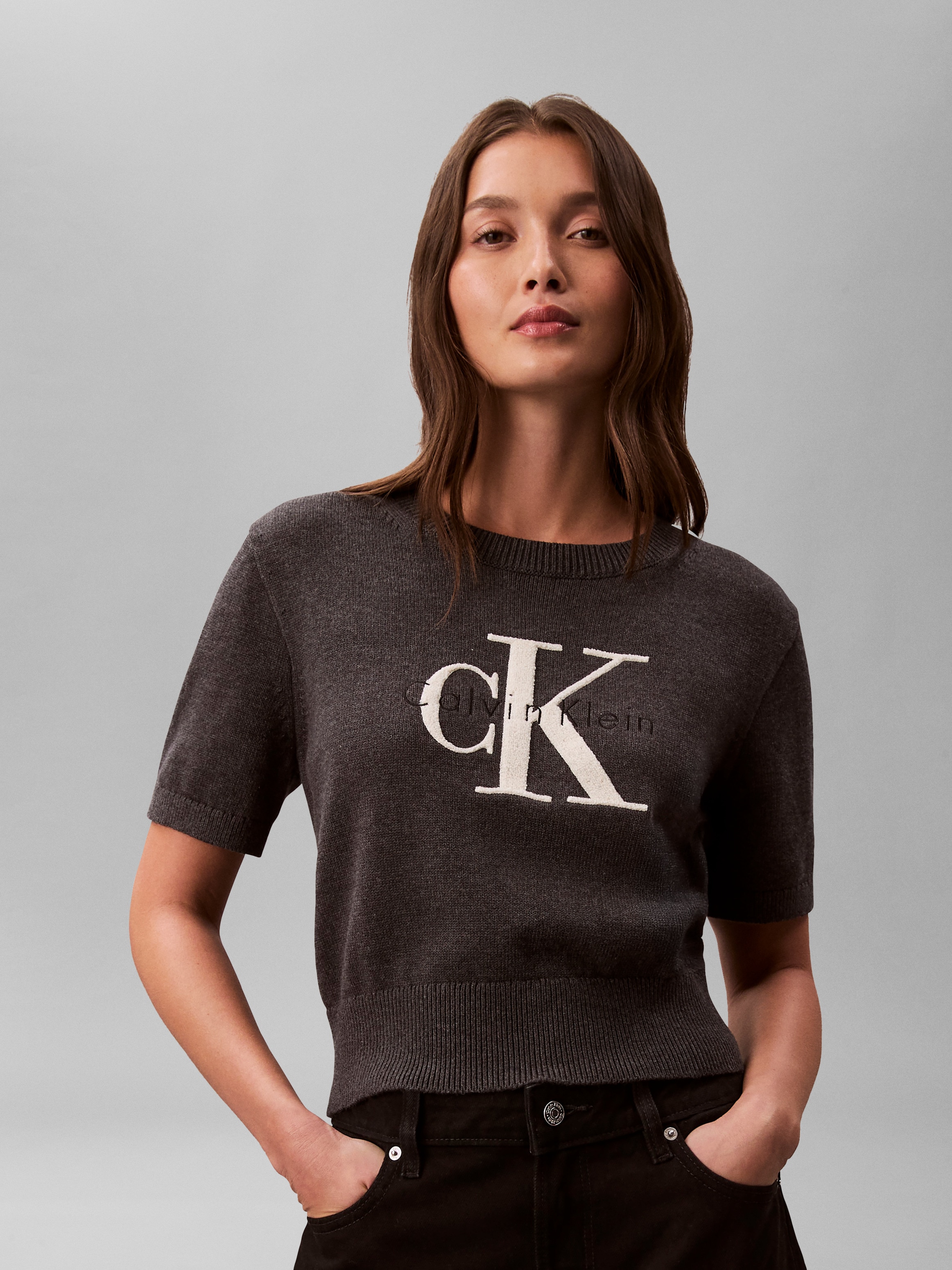Image of Calvin Klein Jeans Kurzarmpullover Regular fit, mit Rundhalsausschnitt