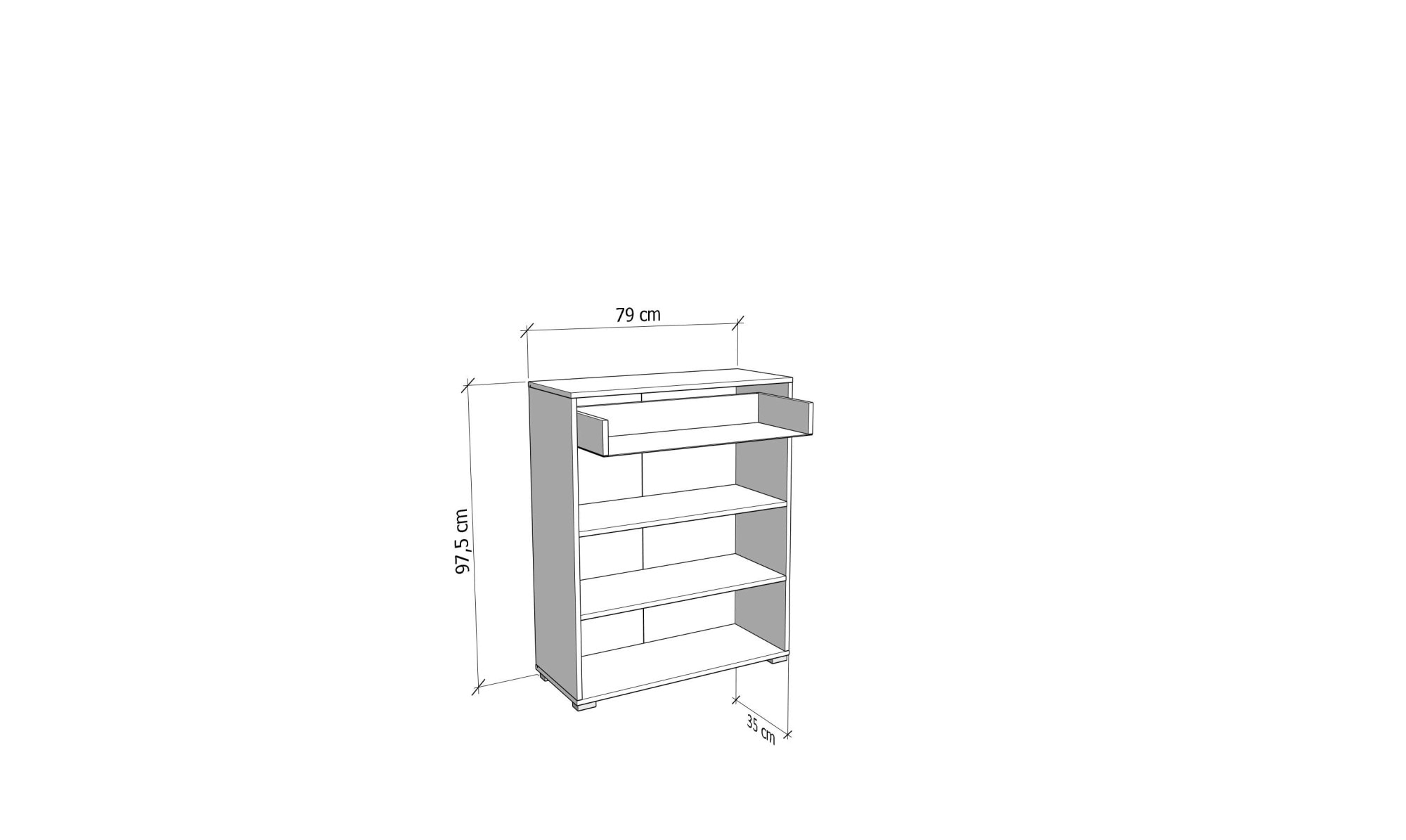 Home affaire Schuhschrank »Beny, Schuhkommode, Schuhregal, mit einer Schublade, Höhe 98 cm«, Hochglanzfronten, 2 Türen, Breite 79 cm