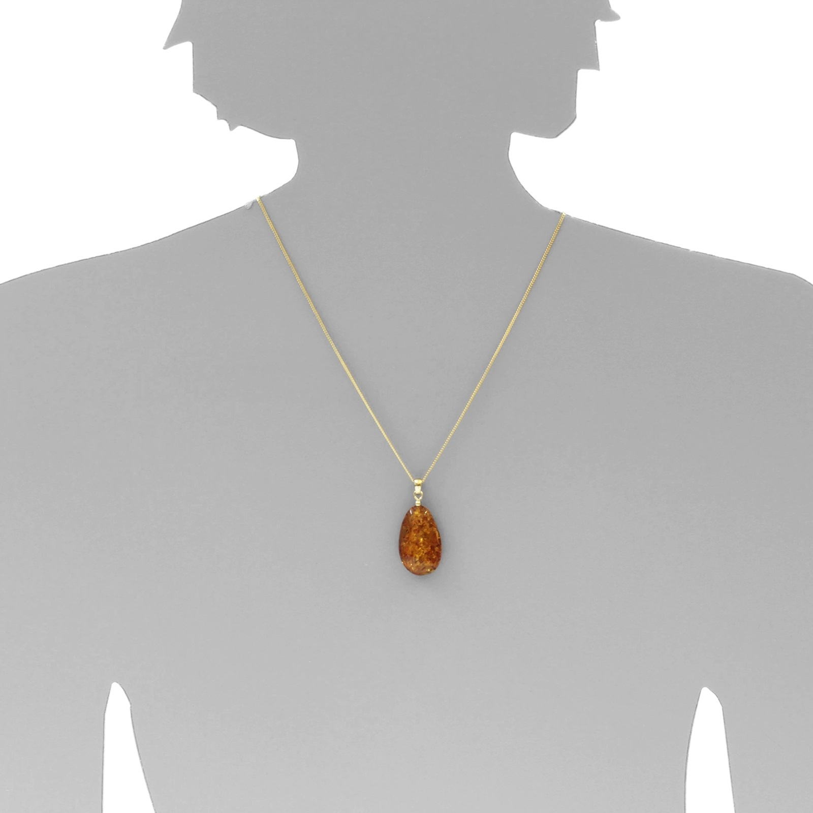 OSTSEE-SCHMUCK Kette mit Anhänger »Ostsee-Schmuck Kette mit Anhänger Tropfen ca. 30 mm lang«