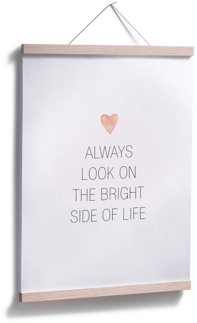Wall-Art Poster »Bright side of life«, Schriftzug, (1 St.), Poster ohne Bilderrahmen