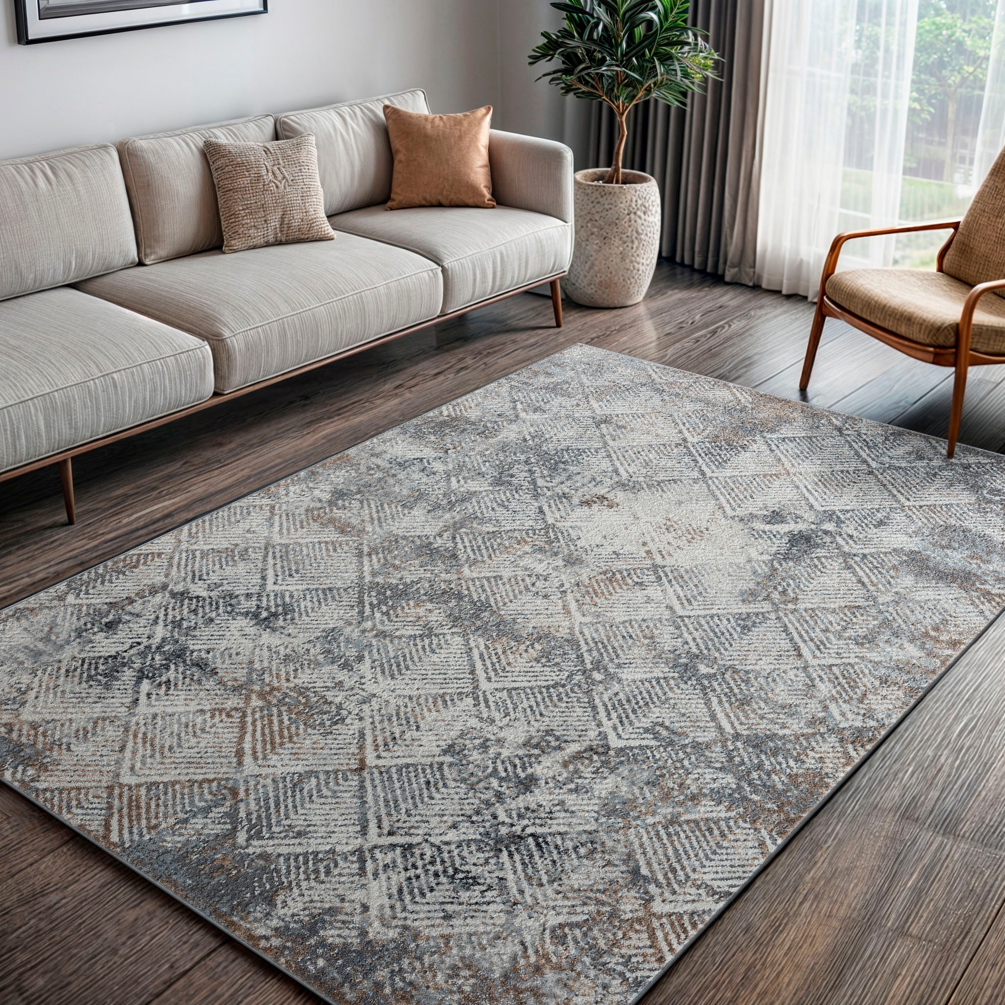 Image of GOODproduct Teppich "Micah" rechteckig 8 mm Höhe Kurzflor, modernes Design, pflegeleicht, Wohnzimmer