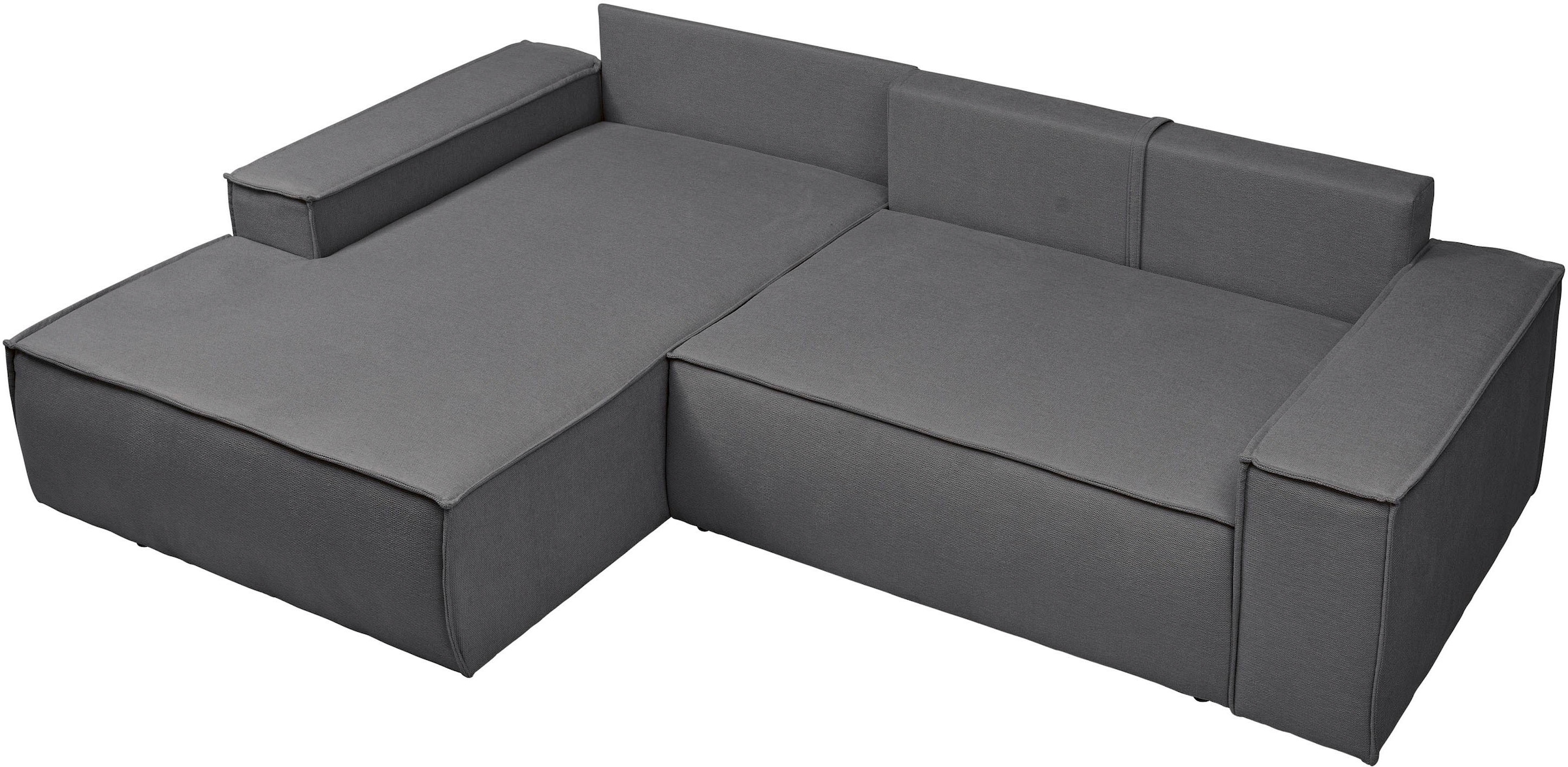 andas Ecksofa »Finnley Schlafsofa 267 cm in Bouclé, Struktur fein u. Cord, L-Form,«, Schlaffunktion m. Bettkasten (136/210 cm), Bouclé, Struktur und Cord