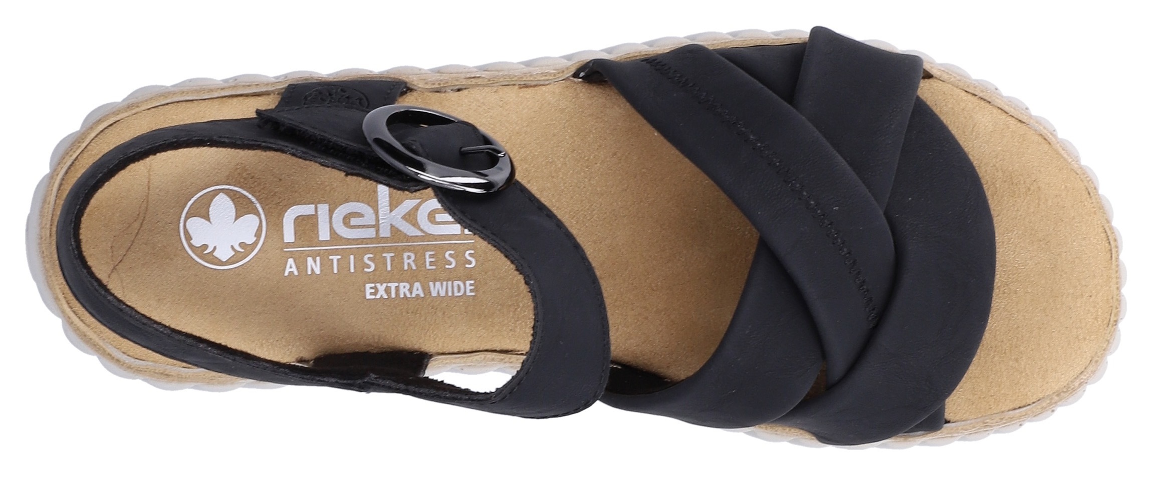 Rieker Sandale  chaussure d'été, sandale compensée, chaussure de vacances avec bride auto-agrippante