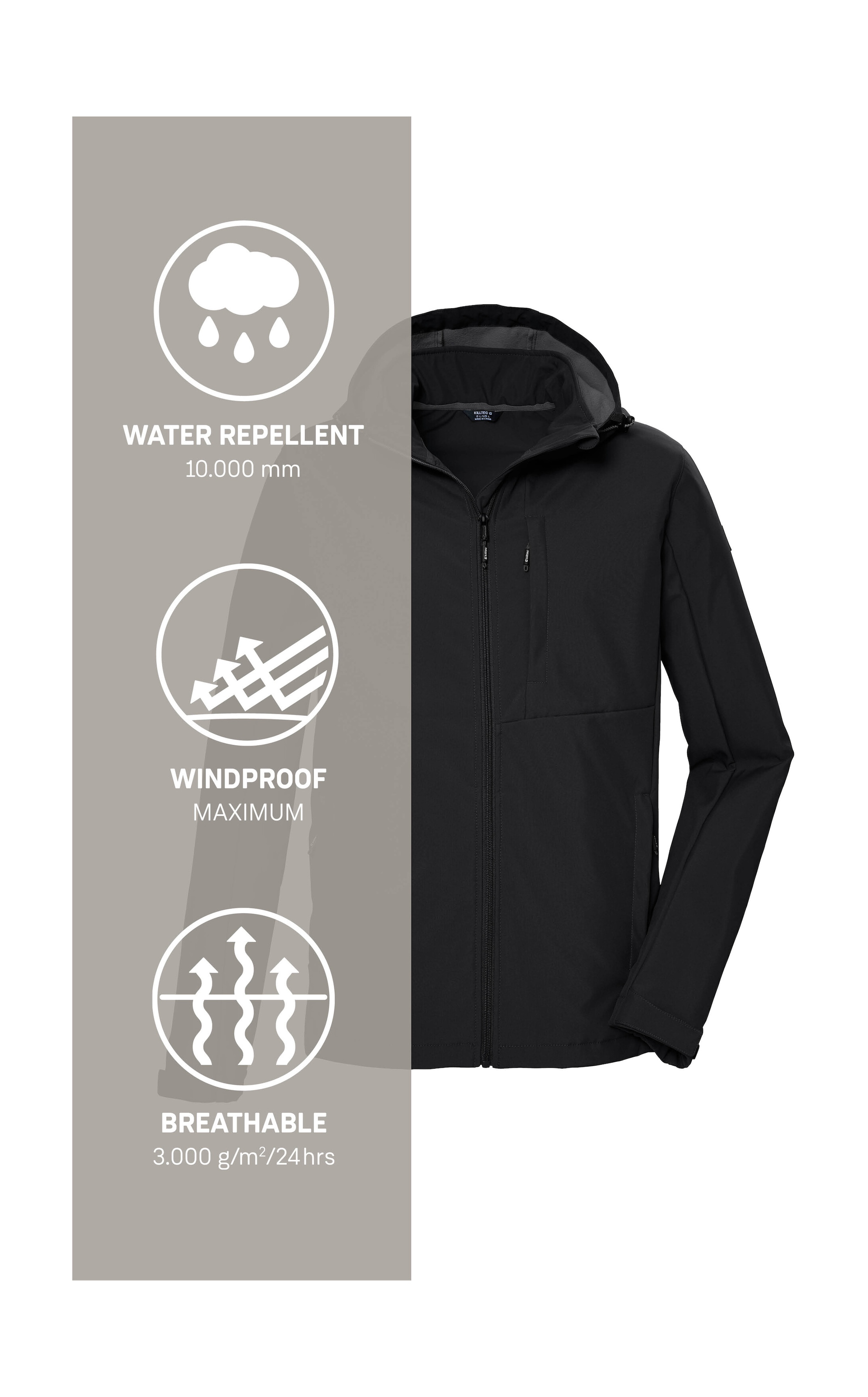 Killtec Softshelljacke »KOS 103 MN SFTSHLL JCKT«, Atmungsaktive, wind- und wasserabweisende Softshelljacke, PFAS-frei
