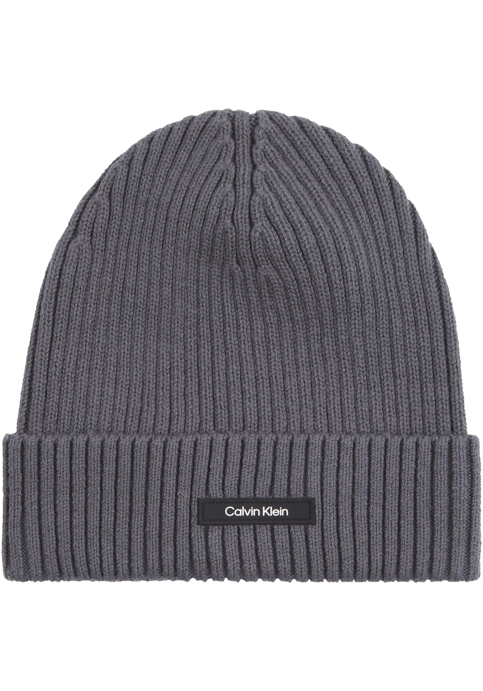 Beanie »CLASSIC COTTON RIB BEANIE«, mit Ledermarkenlabel