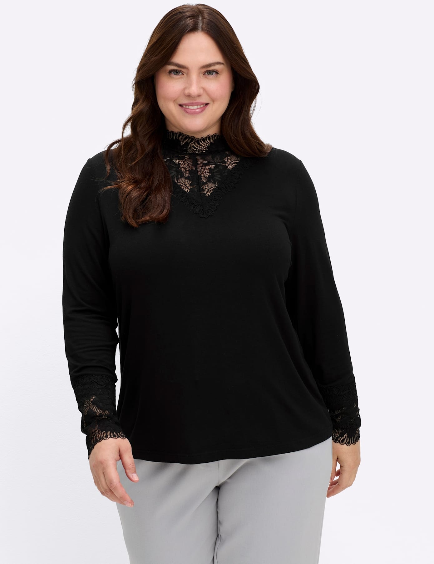 Image of sheego by Joe Browns Stehkragenshirt "Shirt" 1 Stk.