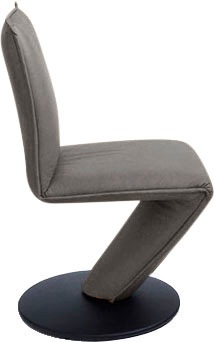 K+W Komfort & Wohnen Esszimmerstuhl "Drive Drehstuhl" () Stuhl mit federnder Sitzschale, Drehteller in Metall schwarz Struktur
